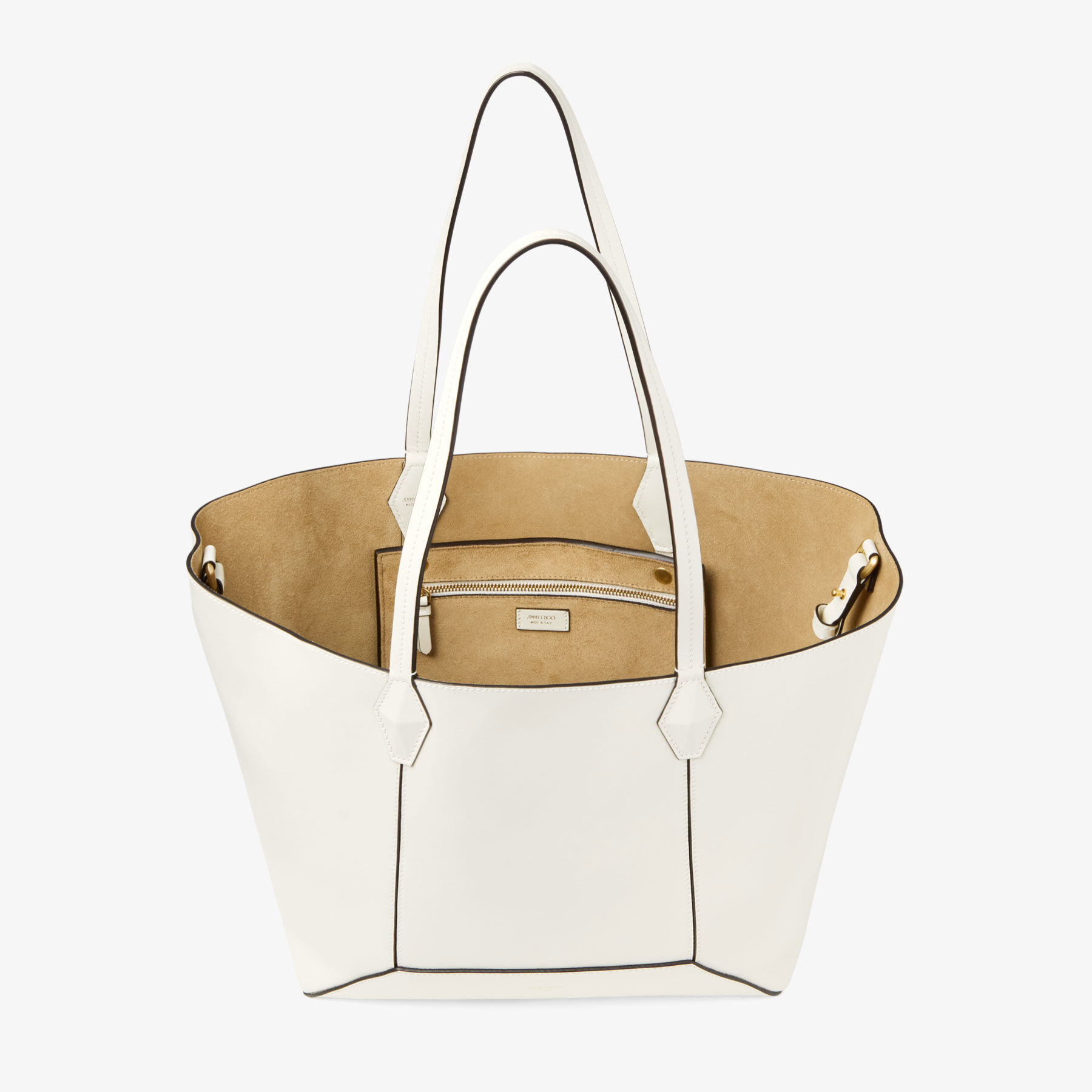 Diamond Tote M Latte Leather Tote Bag