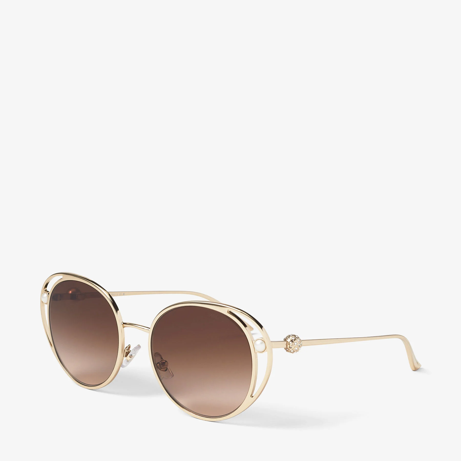 Angela Pale Gold Oval Sunglasses