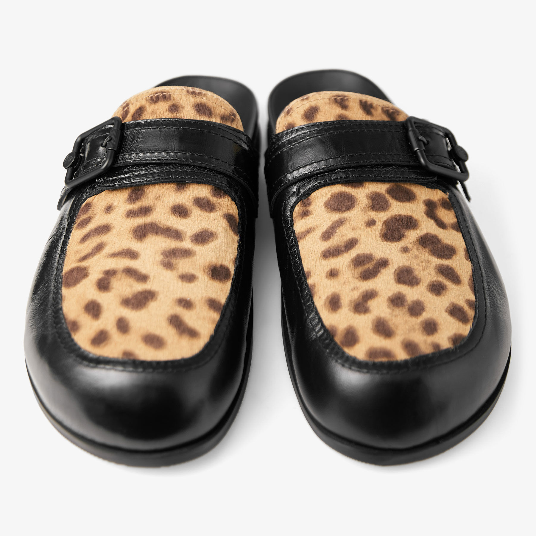 Etta Mule Natural Leopard Print Pony Mules