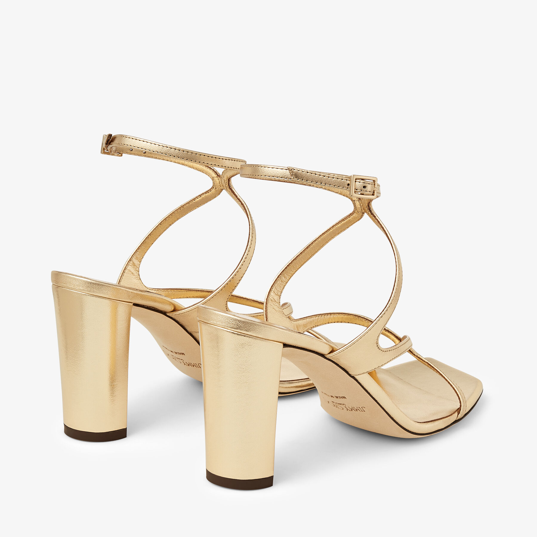 Azie 85 Gold Metallic Nappa Leather Sandals