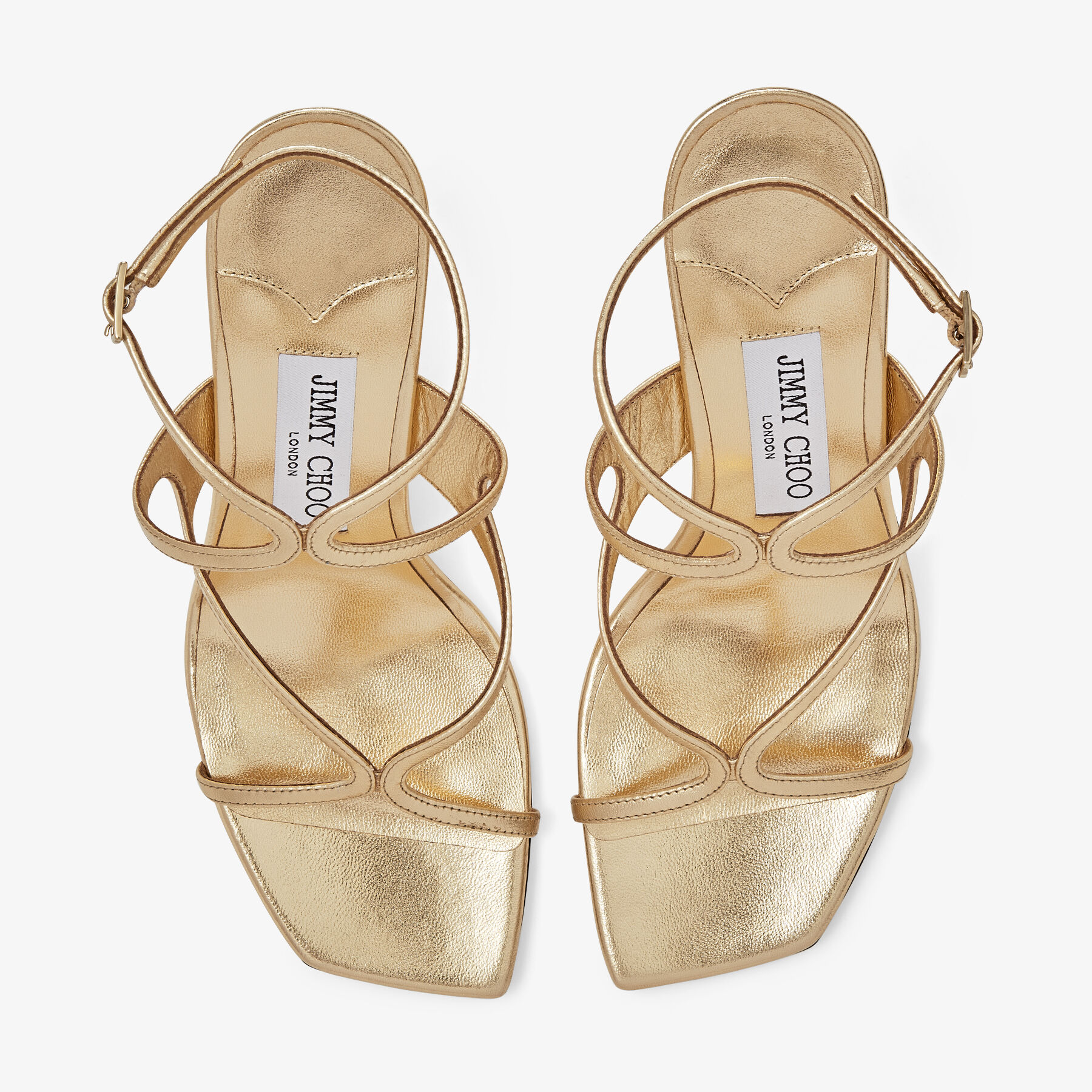 Azie 85 Gold Metallic Nappa Leather Sandals