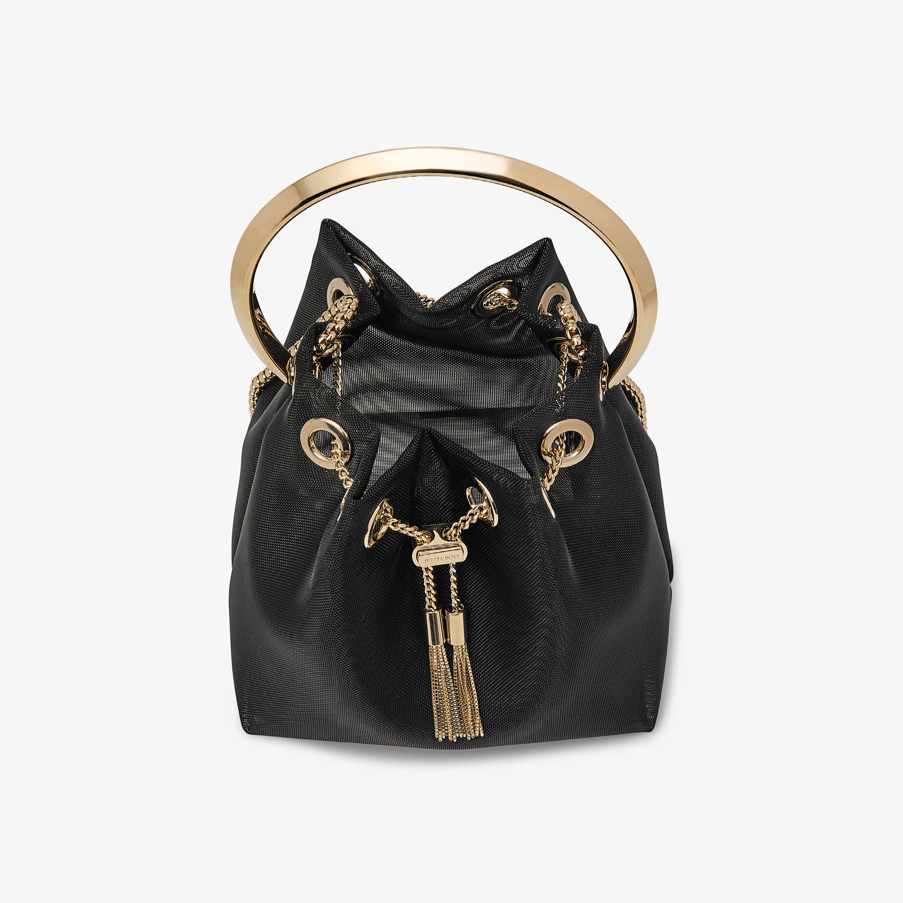 Bon Bon Black Mesh Bucket Bag
