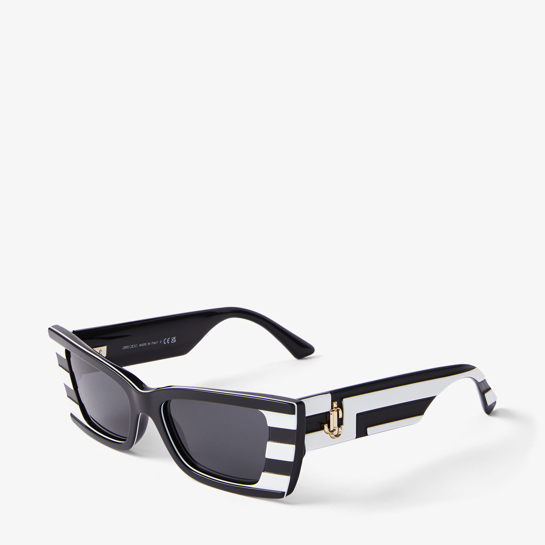 Kalila Black and White Rectangular Sunglasses