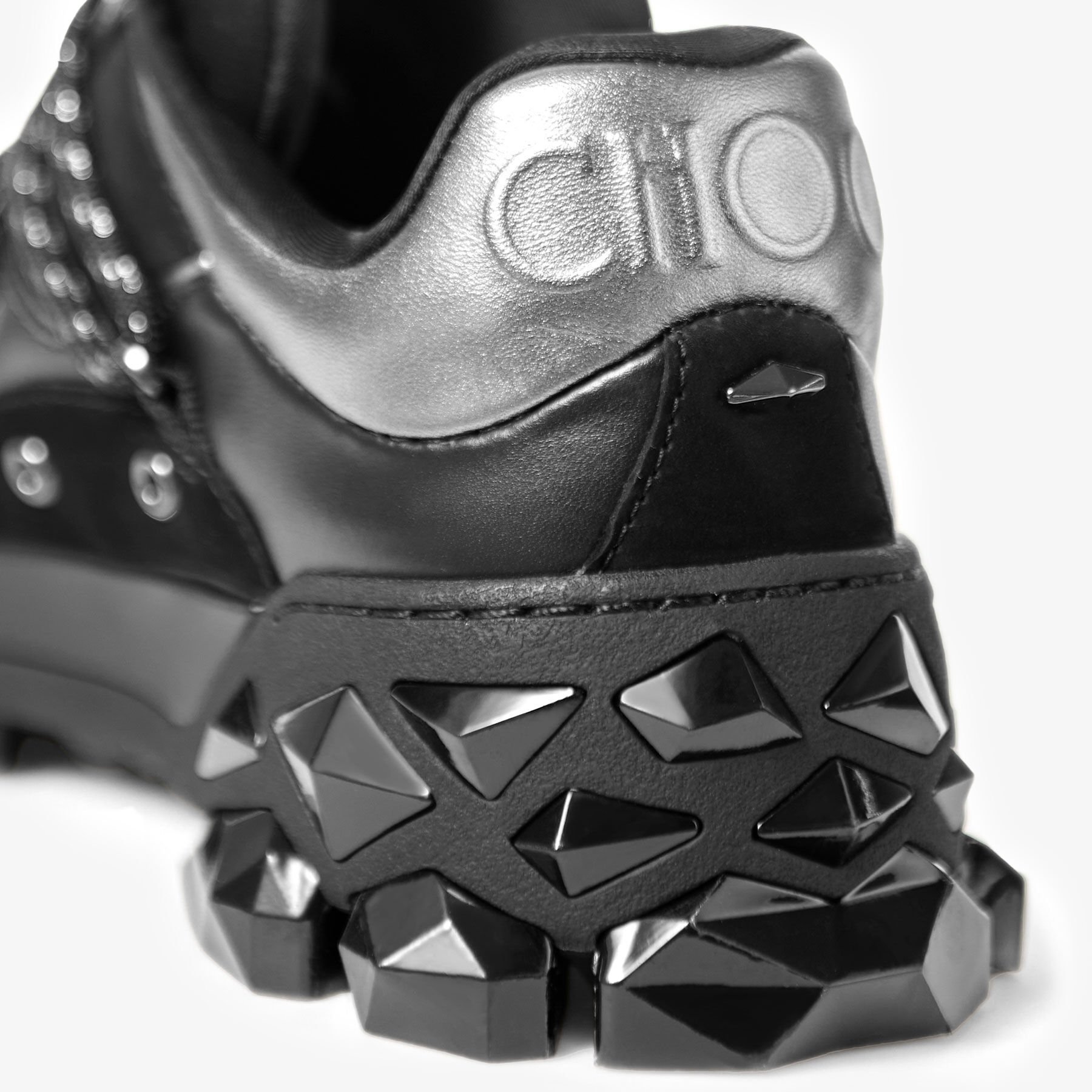 Diamond X II F Black Leather Trainers