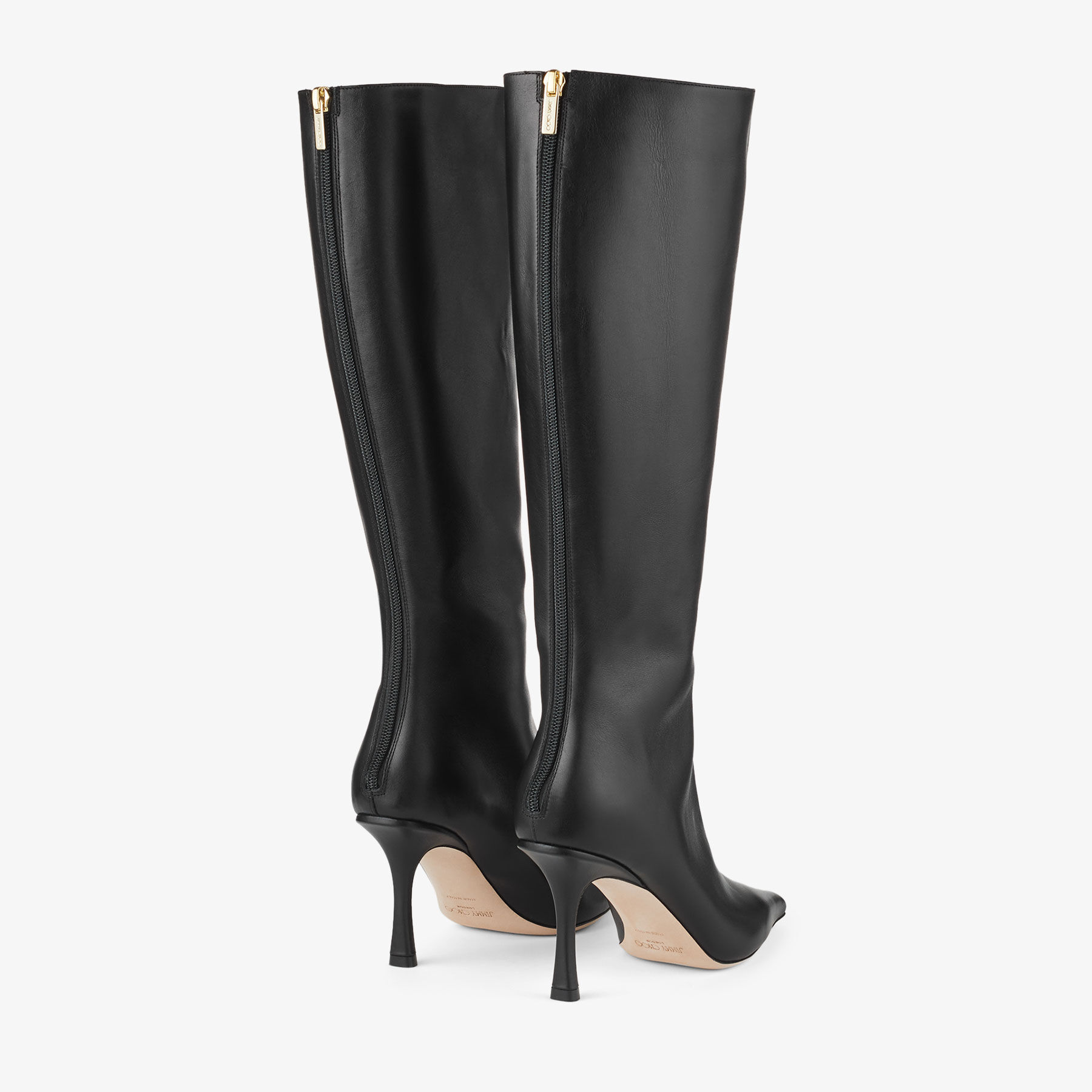 Agathe Knee Boot 85 Black Calf Leather Knee-High Boots