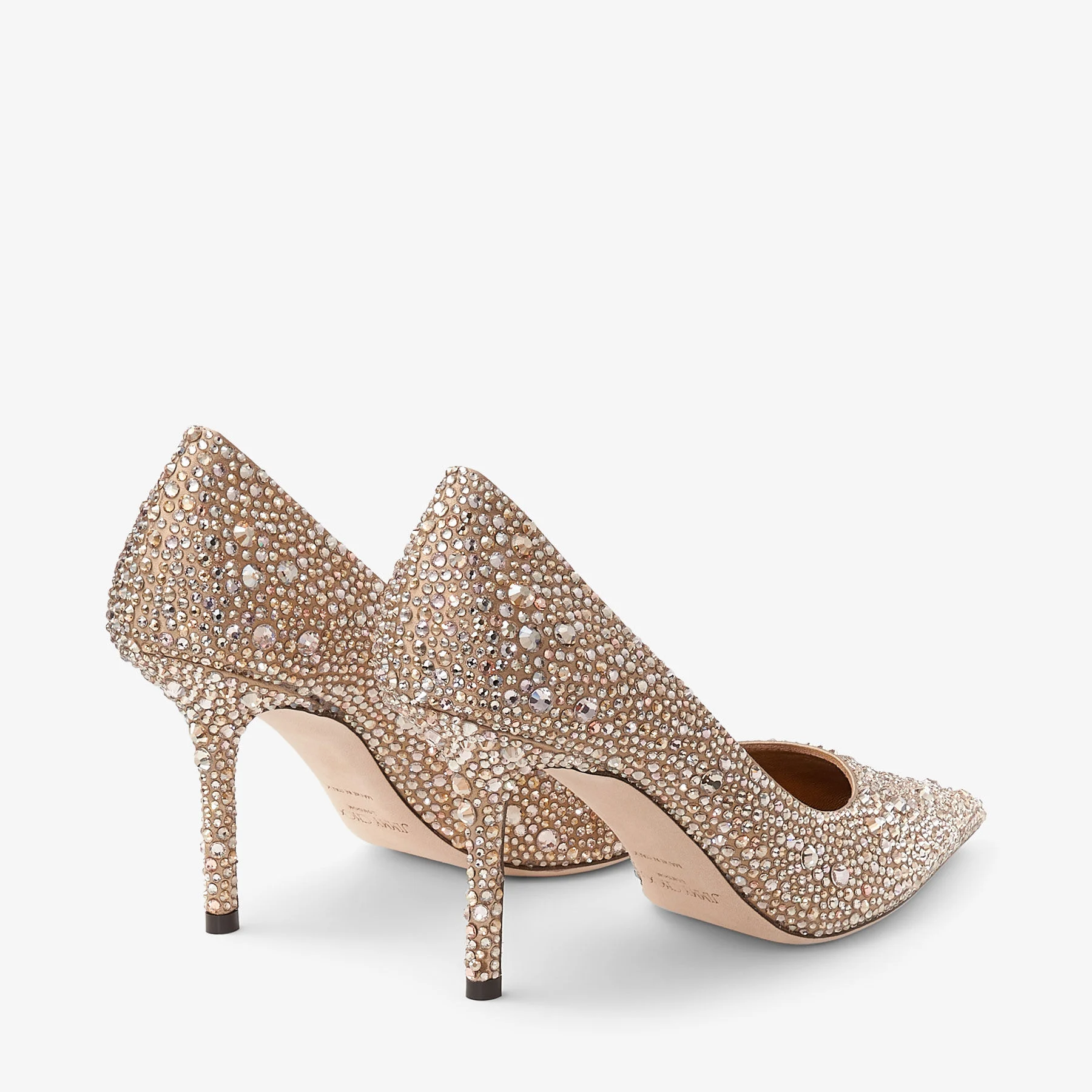 Love 85 Bronze Satin Crystal Pumps