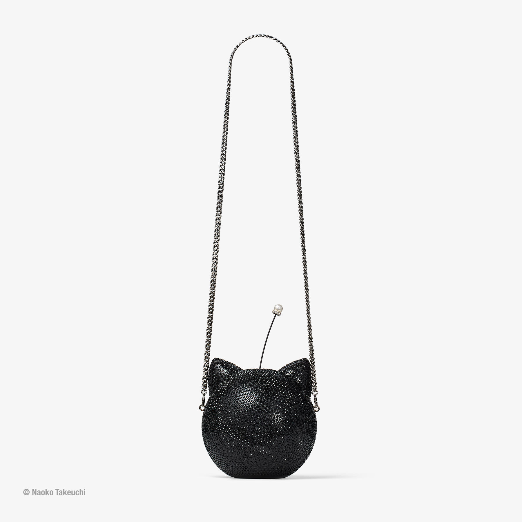 Crystal Luna-P Ball Minaudiere Clutch Black Plexi Crystal Clutch Bag