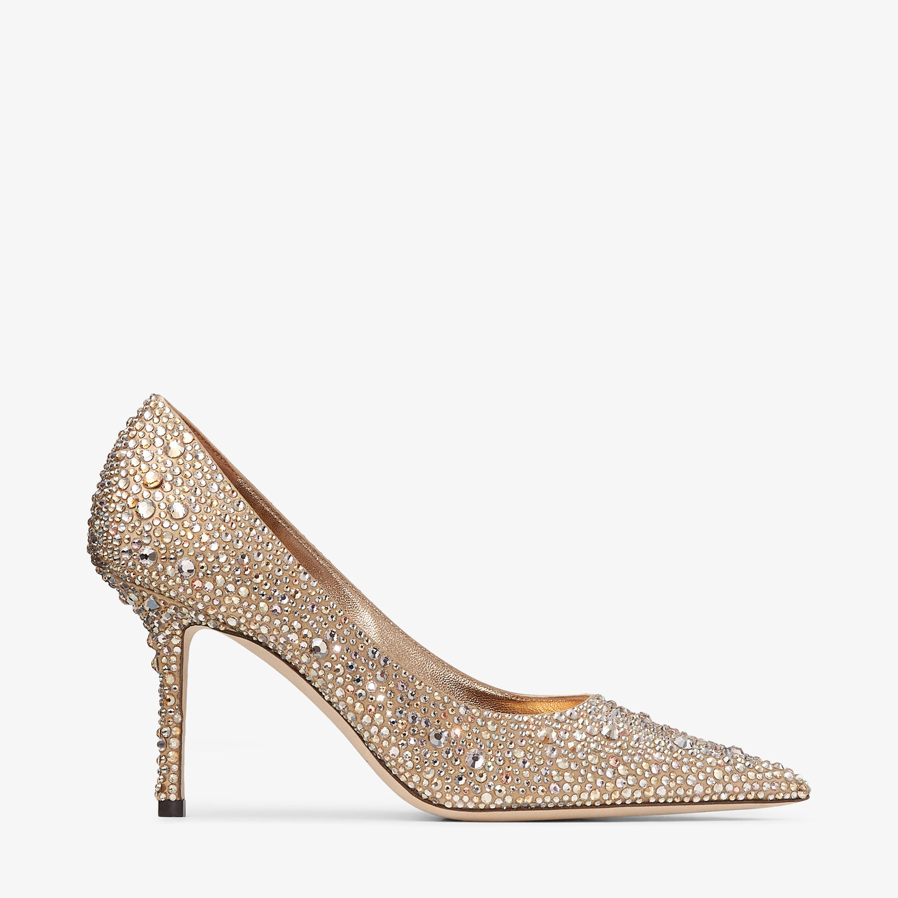 Love 85 Bronze Satin Crystal Pumps