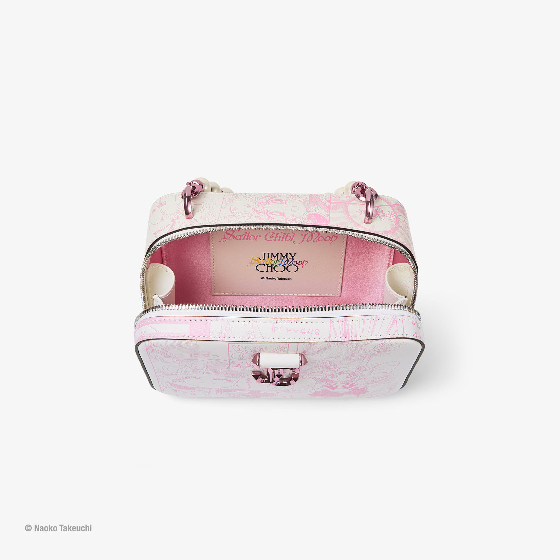 Sailor Chibi Moon Avenue Vanity Bag Baby Pink Manga Print Leather Handbag