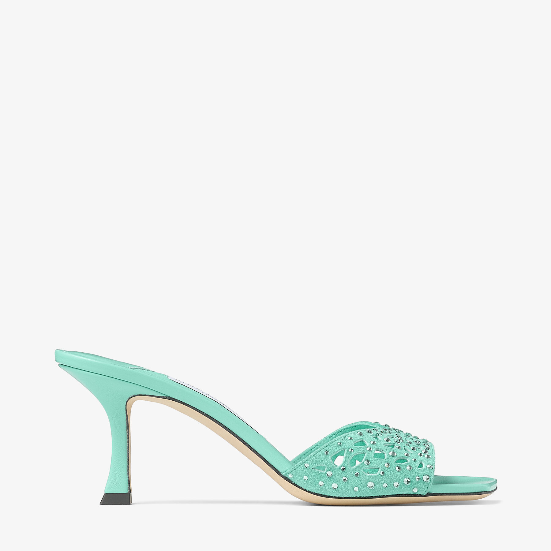 Skye 70 Aqua Green Suede Crystal Sandals