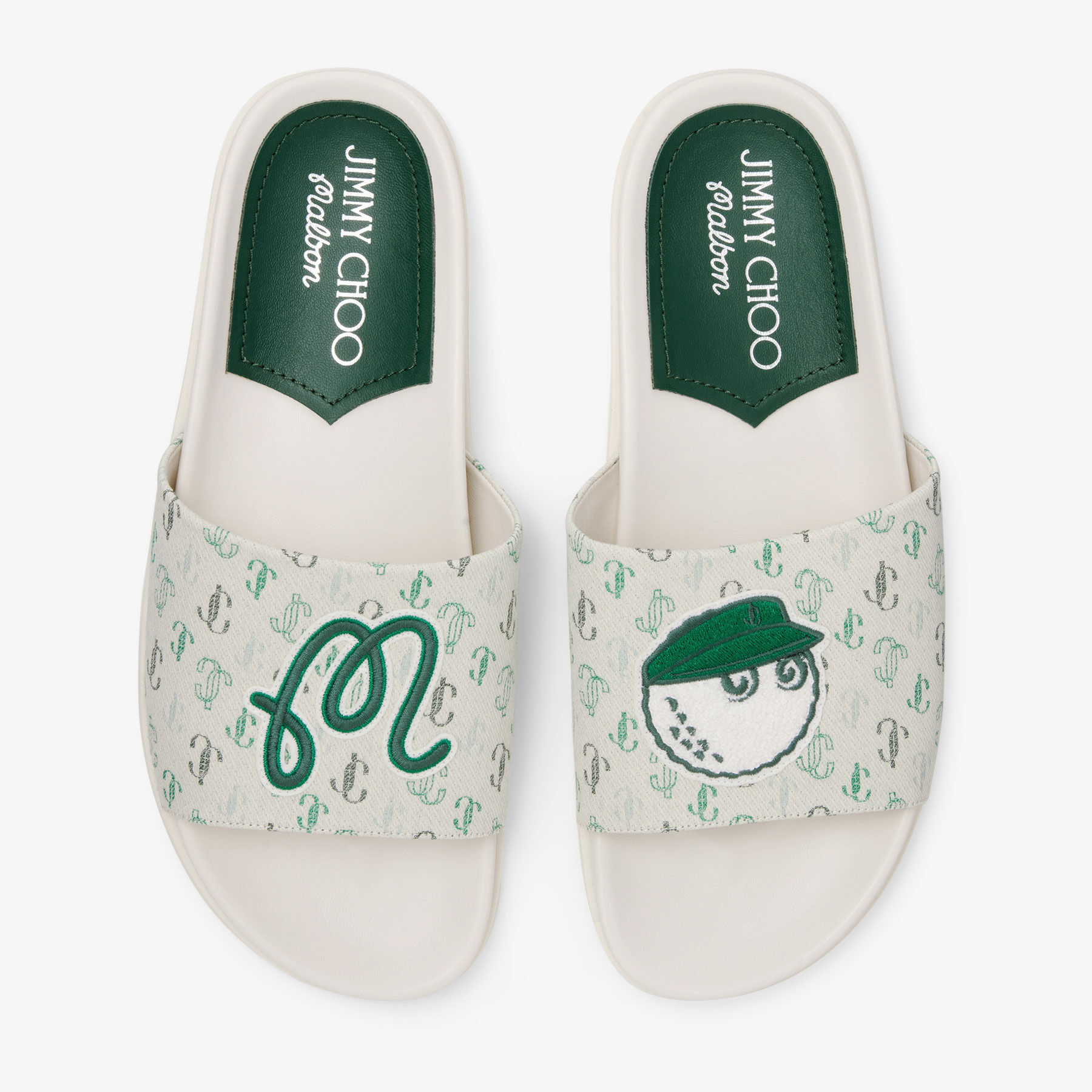 Jimmy Choo / Malbon 2.0 Slide M Monogram Embroidered Jacquard Slides