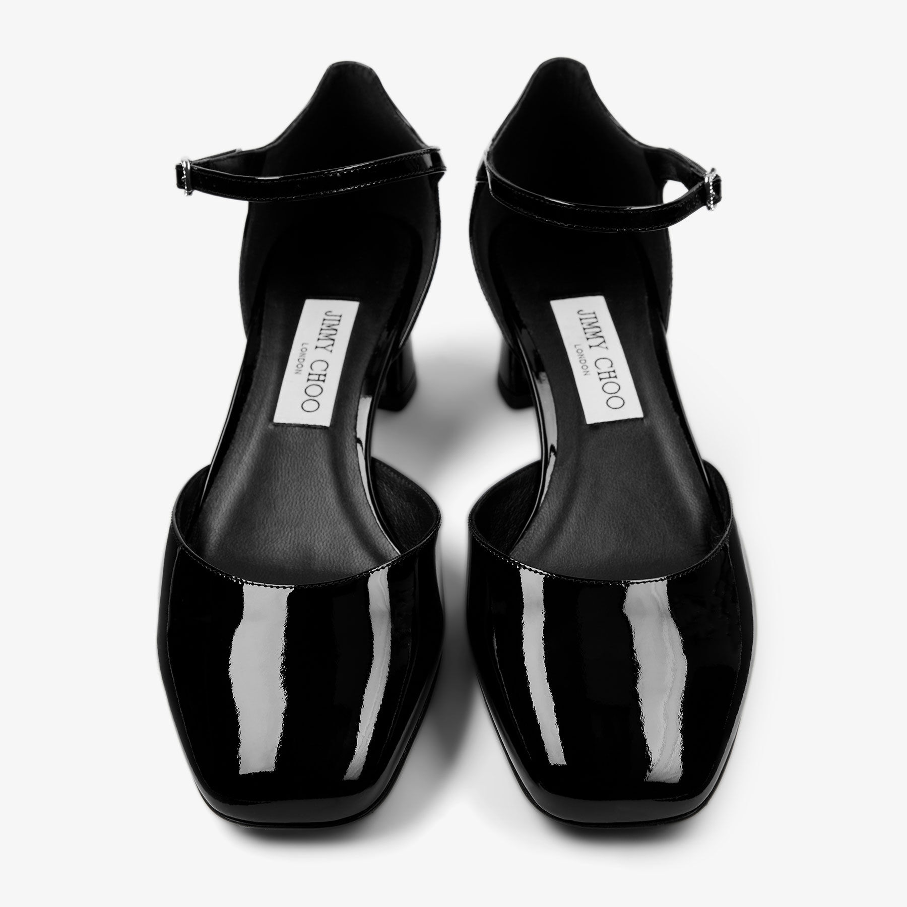 Pixie Block Heel 45 Black Patent Leather Pumps