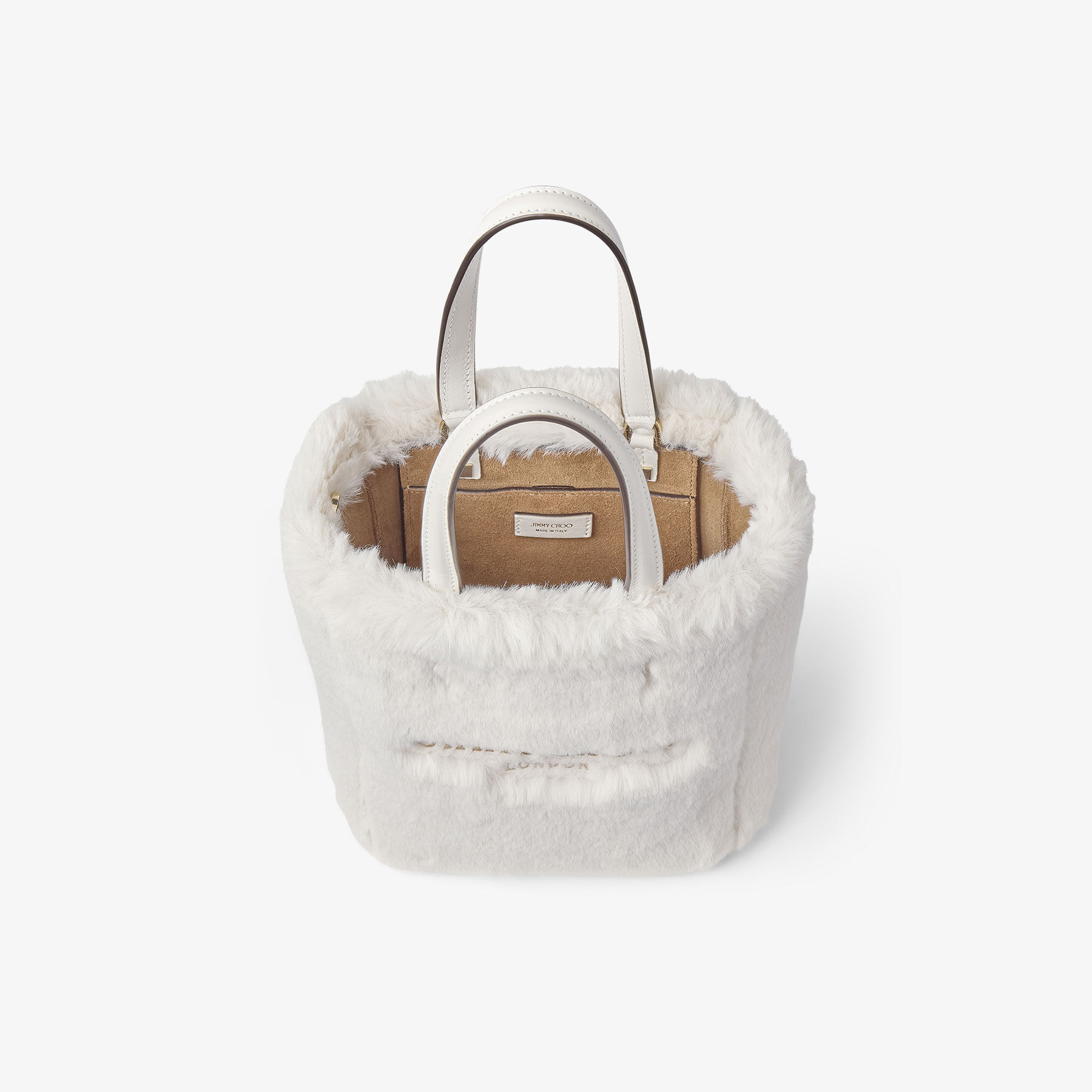 Lenny North-South S Latte Faux Fur Tote Bag