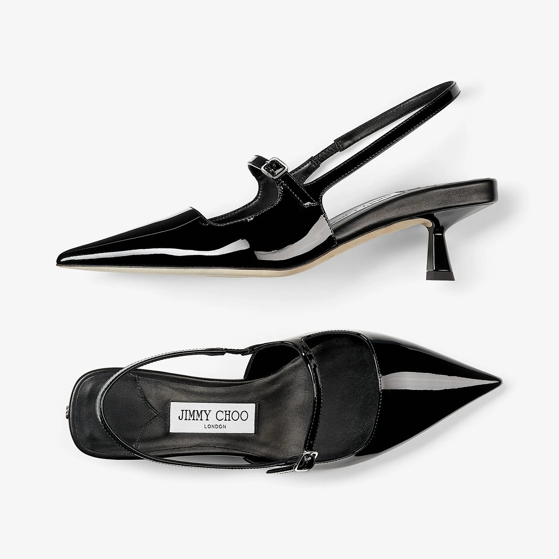 Didi 45 Black Patent Leather Pointed Pumps