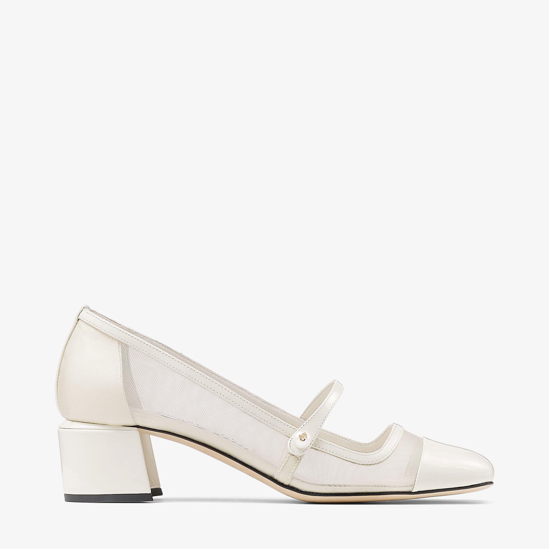 Elisa 45 Latte Patent and Mesh Pumps