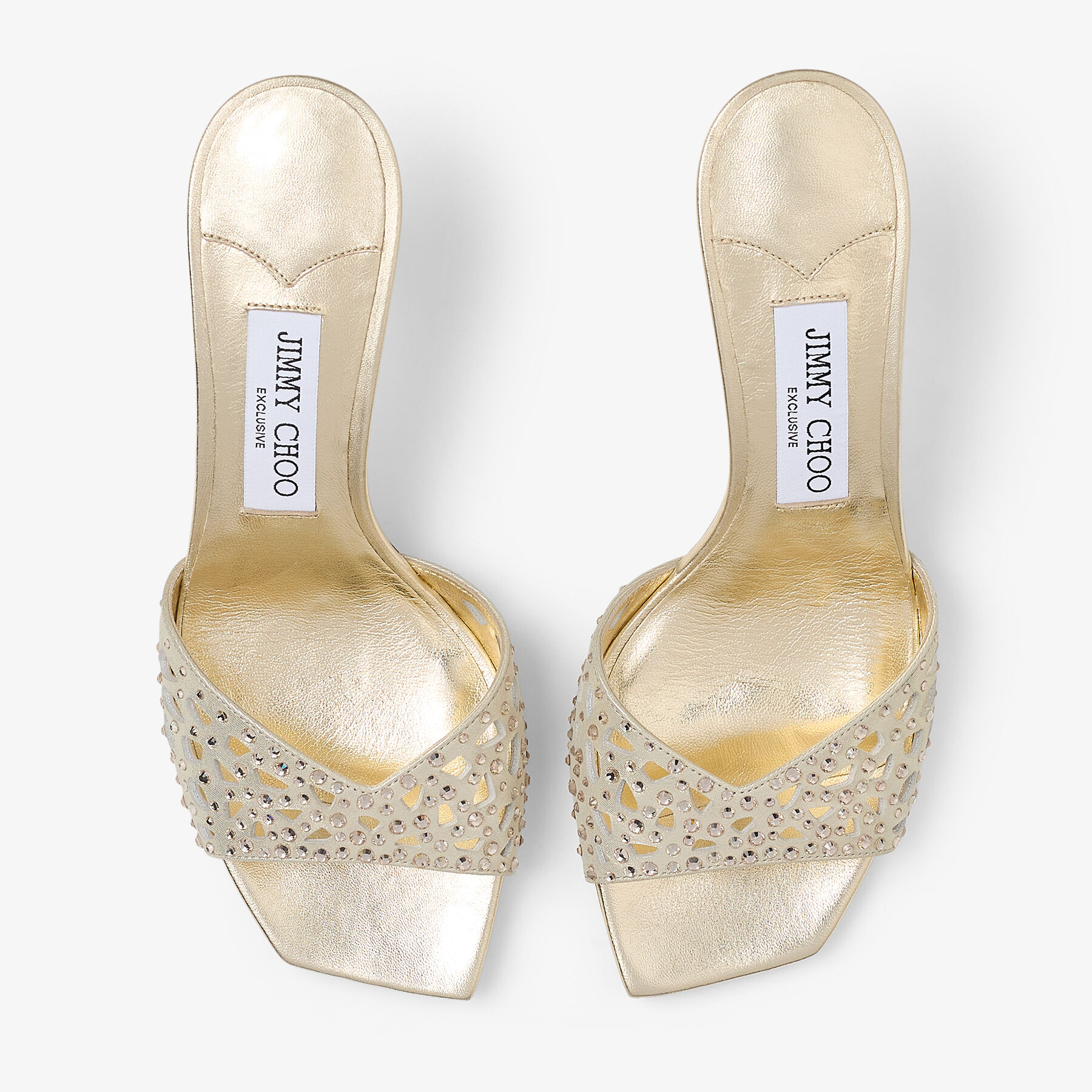 Skye 70 Gold Shimmer Suede Crystal Sandals