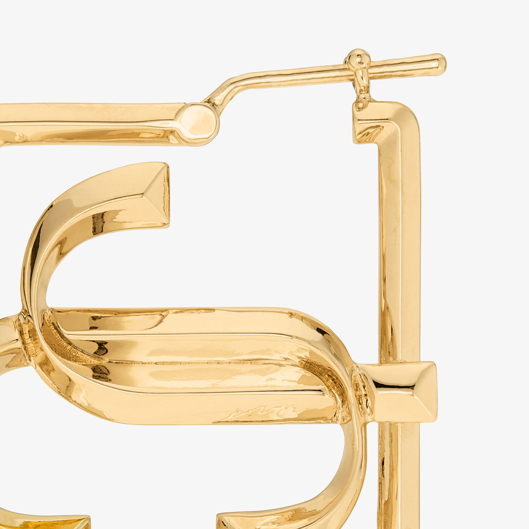 Square JC Hoop Gold-Finish Hoop Earrings