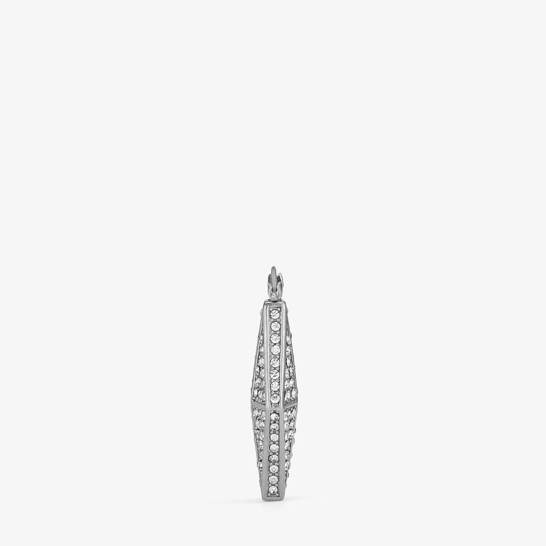 Diamond Chain Earring Silver-Finish Chain Earrings with Pave Crystals