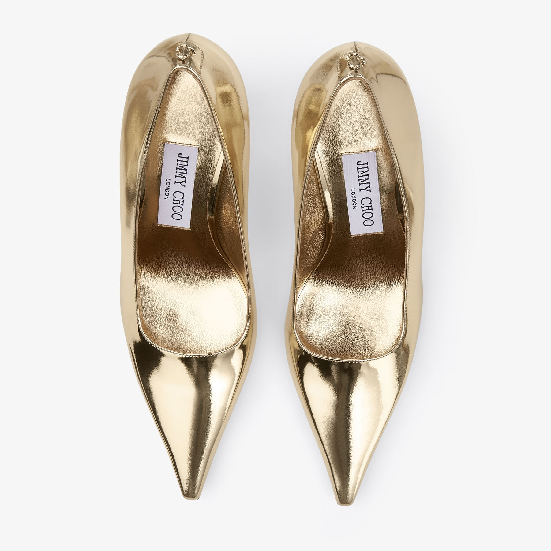 Ixia 80 Gold Liquid Metal Leather Pumps