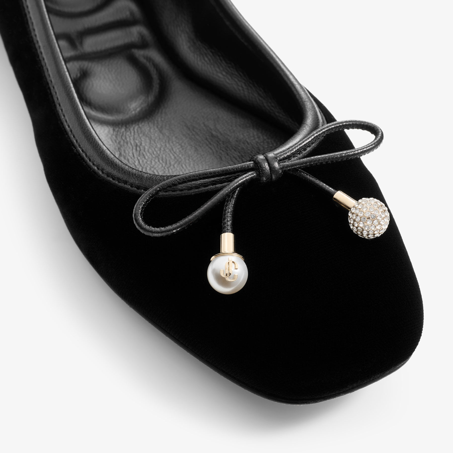 Elme Flat Black Velvet Flats