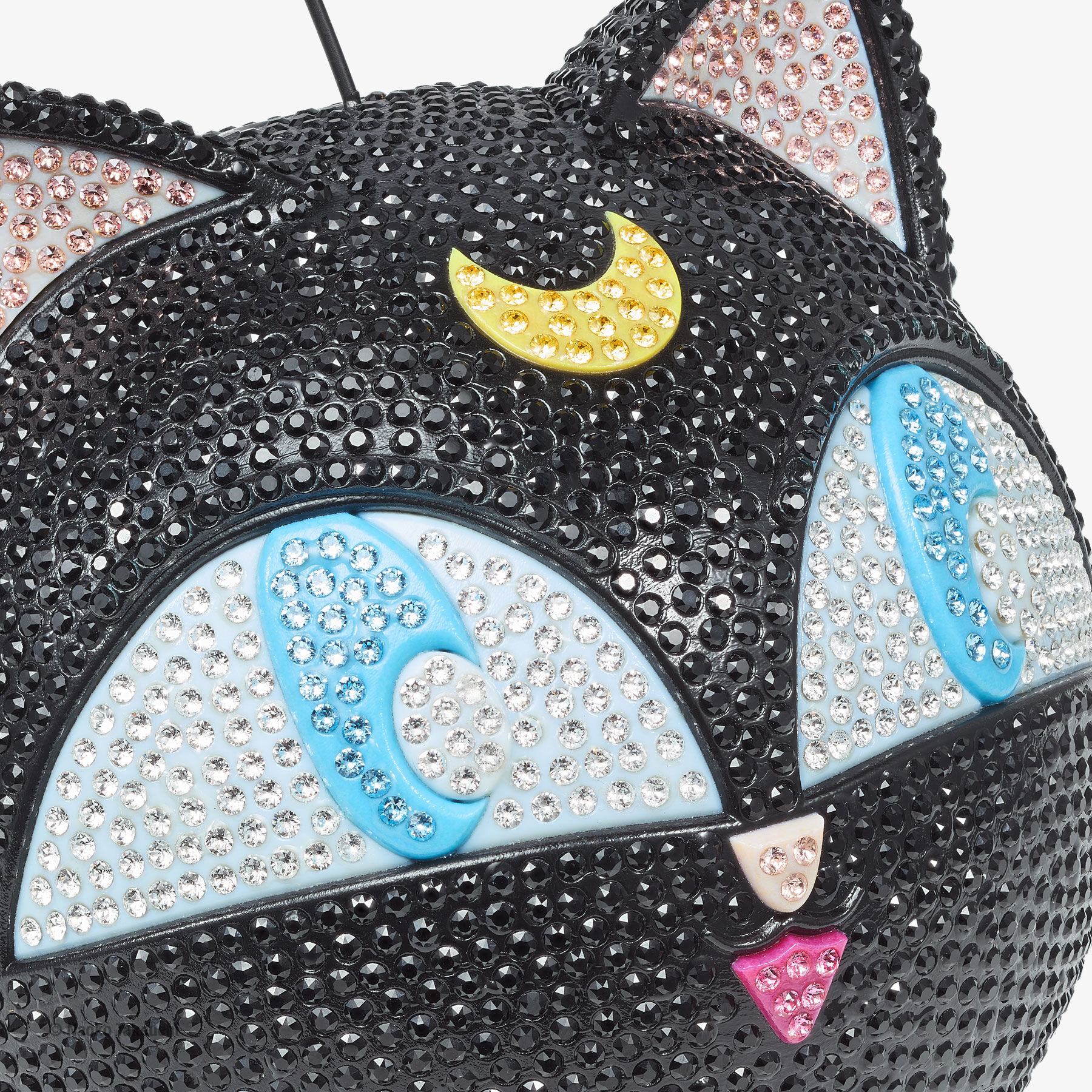 Crystal Luna-P Ball Minaudiere Clutch Black Plexi Crystal Clutch Bag