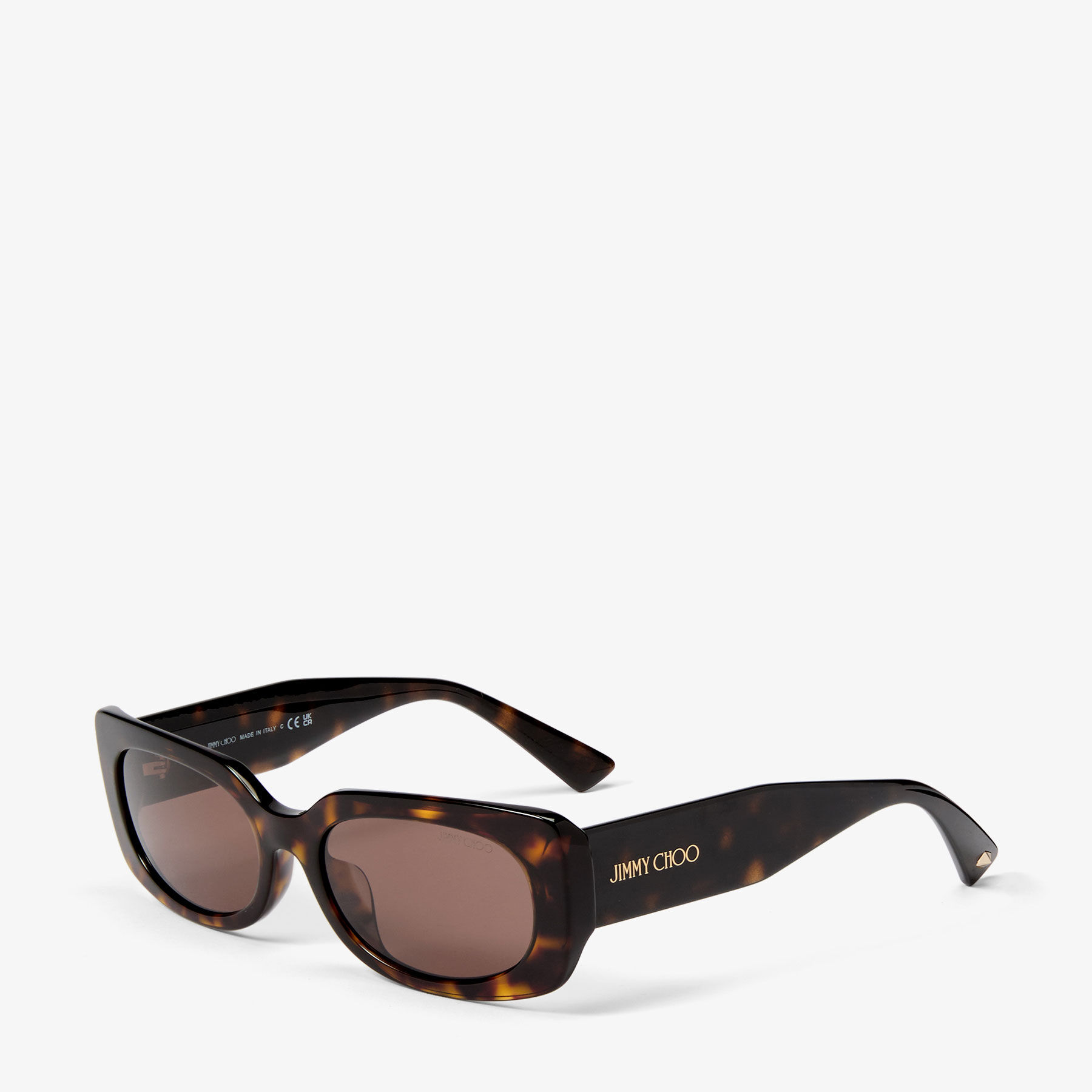 Emeline Brown Havana Rectangle Frame Sunglasses