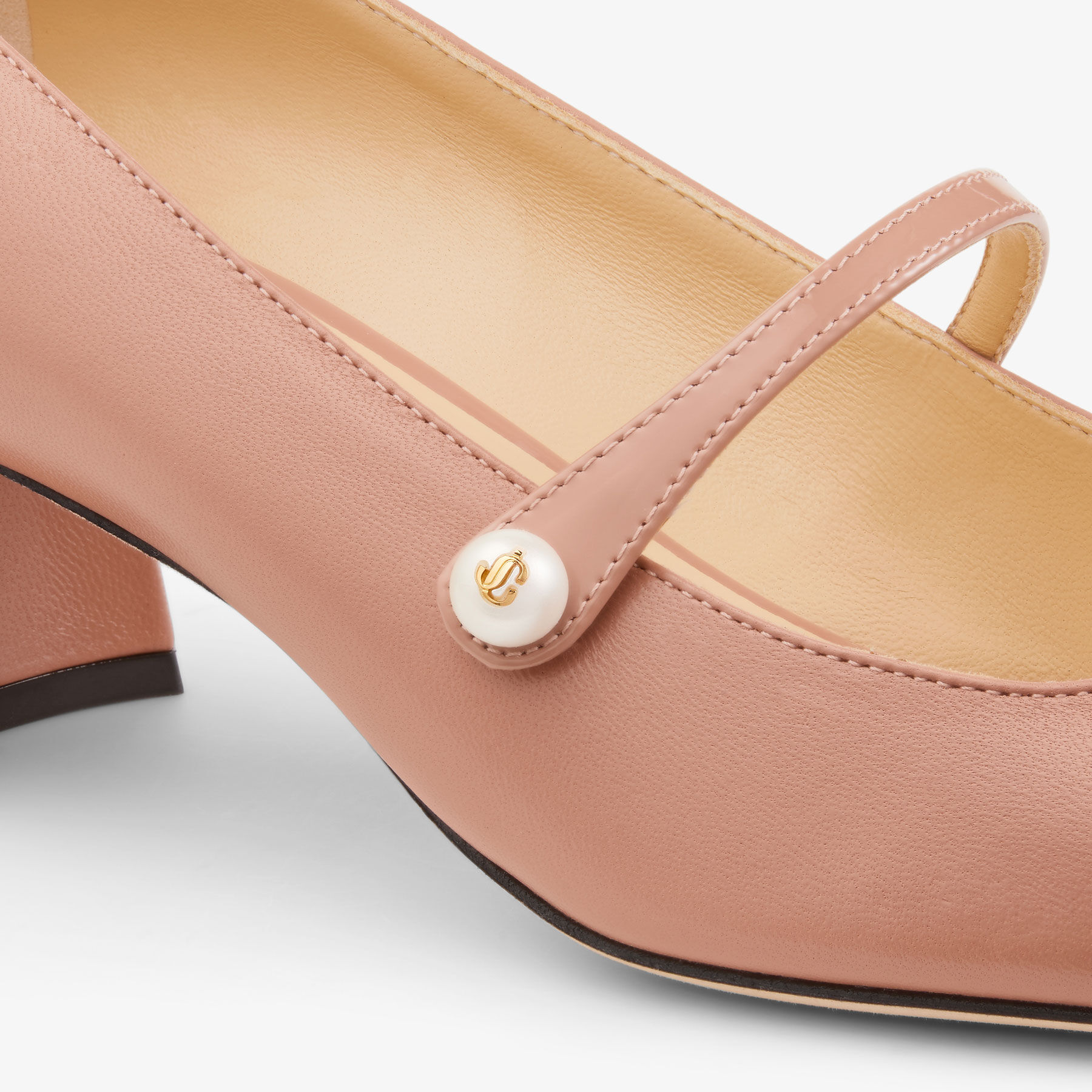 Elisa 45 Ballet Pink Nappa and Patent Leather Pumps