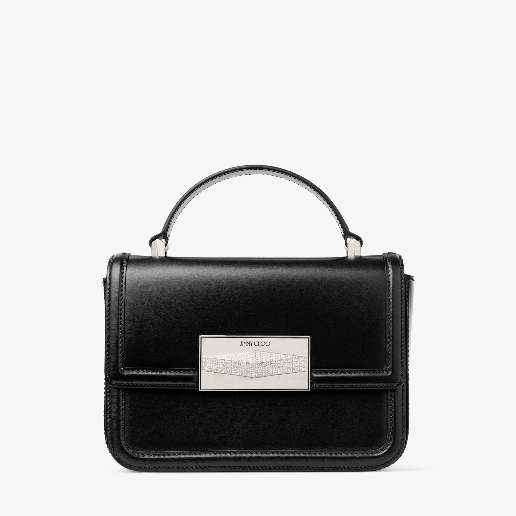 Diamond Top Handle Black Top-Handle Bag
