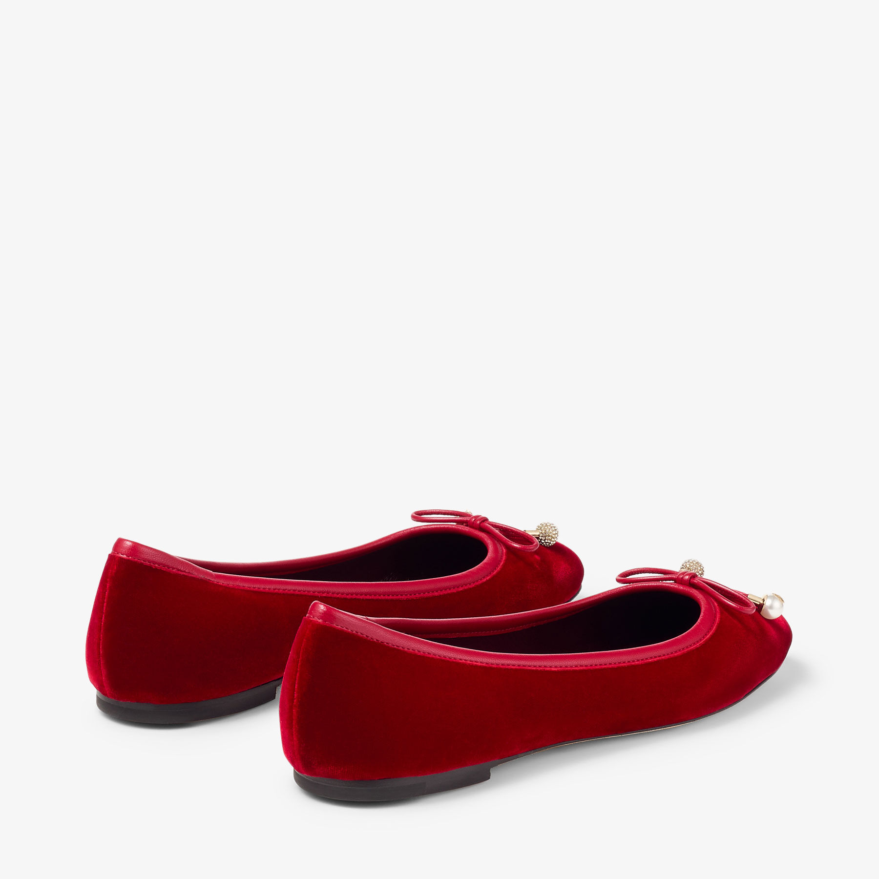 Elme Flat Ruby Red Velvet Flats