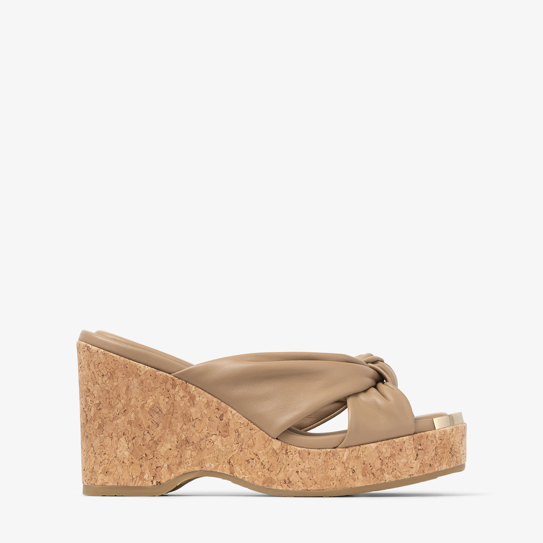 Avenue Wedge 110 Biscuit Nappa Leather Wedge Mules