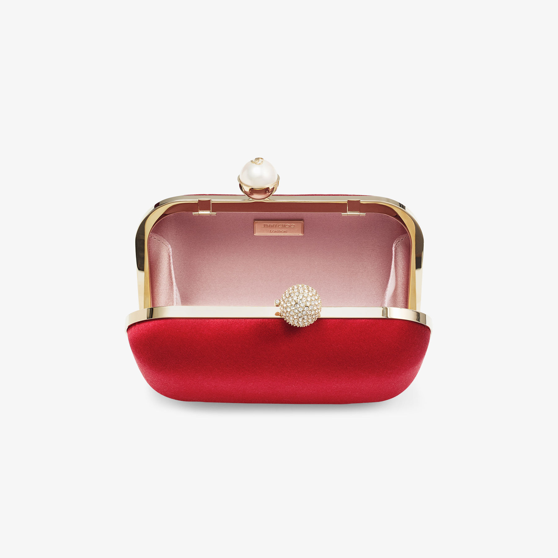 Cloud Ruby Red Satin Clutch Bag