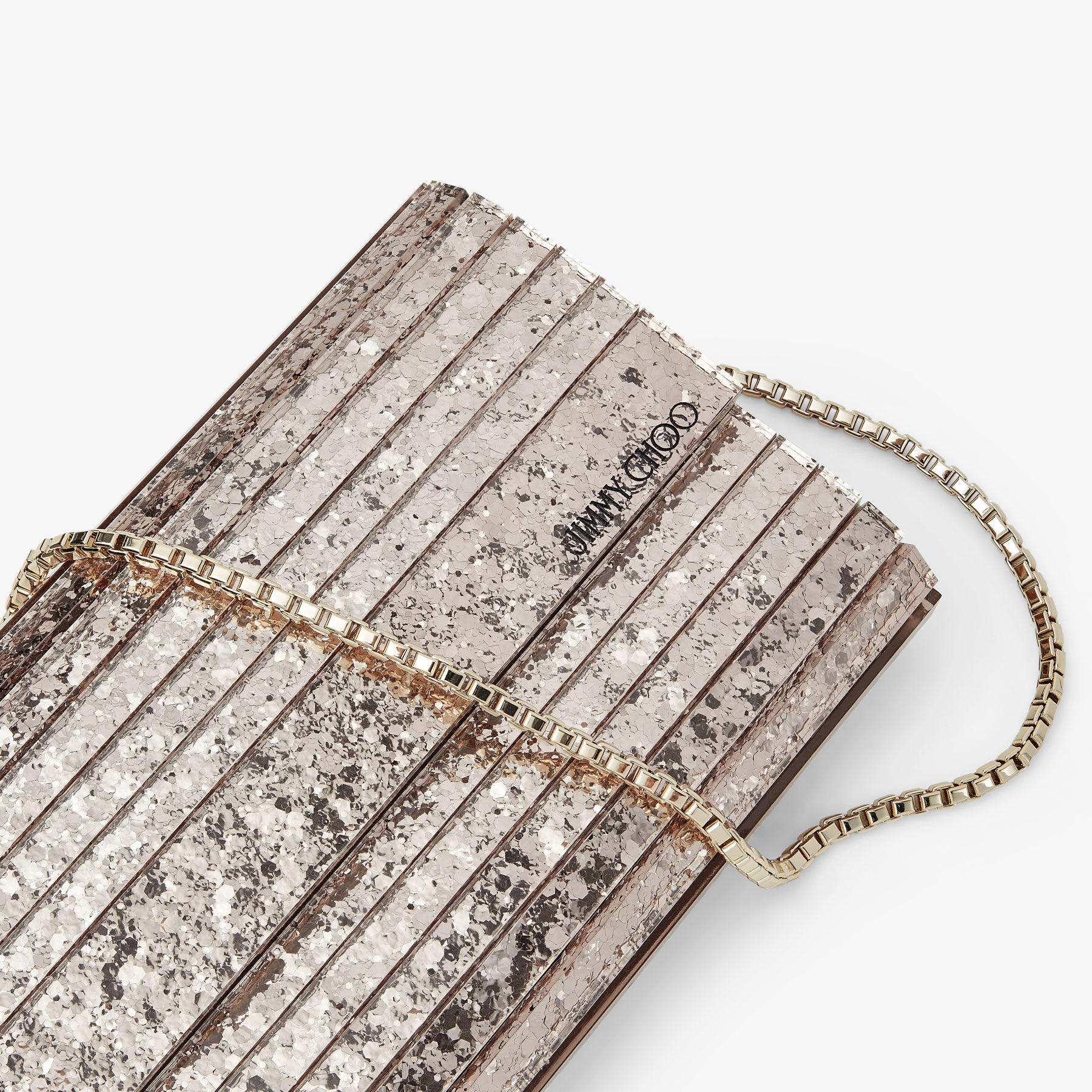 Sweetie Ballet Pink Shadow Coarse Glitter Acrylic Clutch Bag