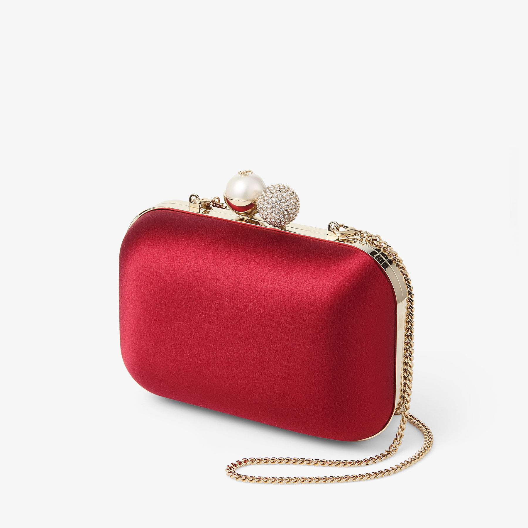 Cloud Ruby Red Satin Clutch Bag