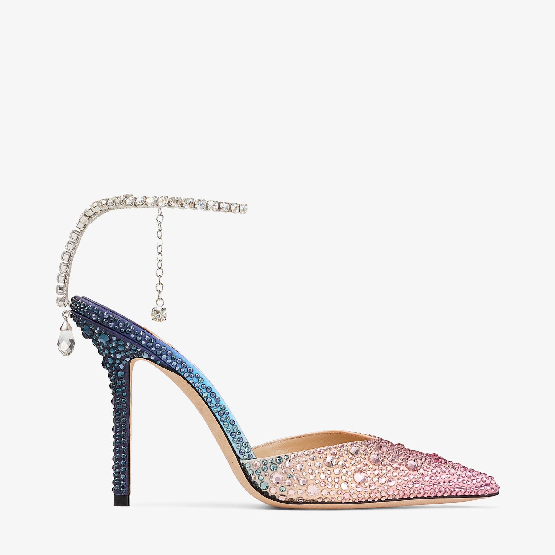 Saeda 100 Sunrise Satin Crystal Pumps