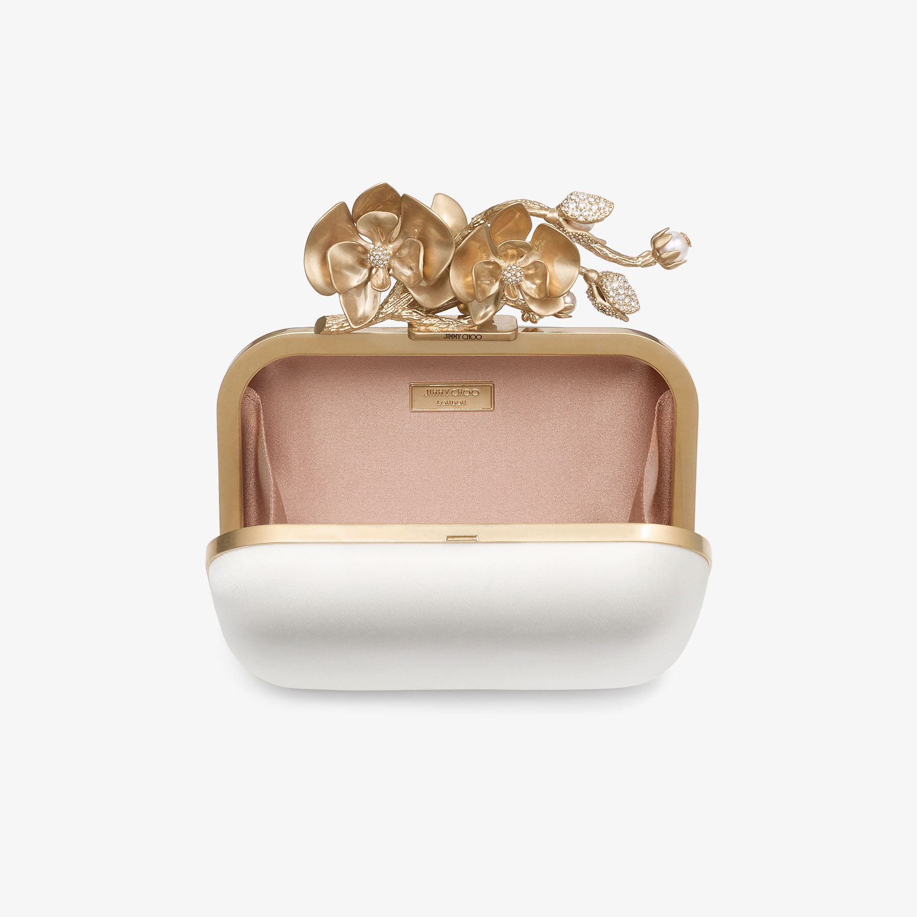 Cloud Ivory Satin Clutch Bag