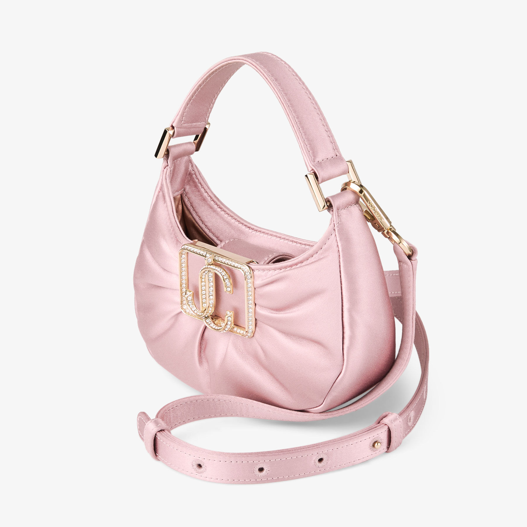 Edie Hobo Mini Rose Satin Mini Bag