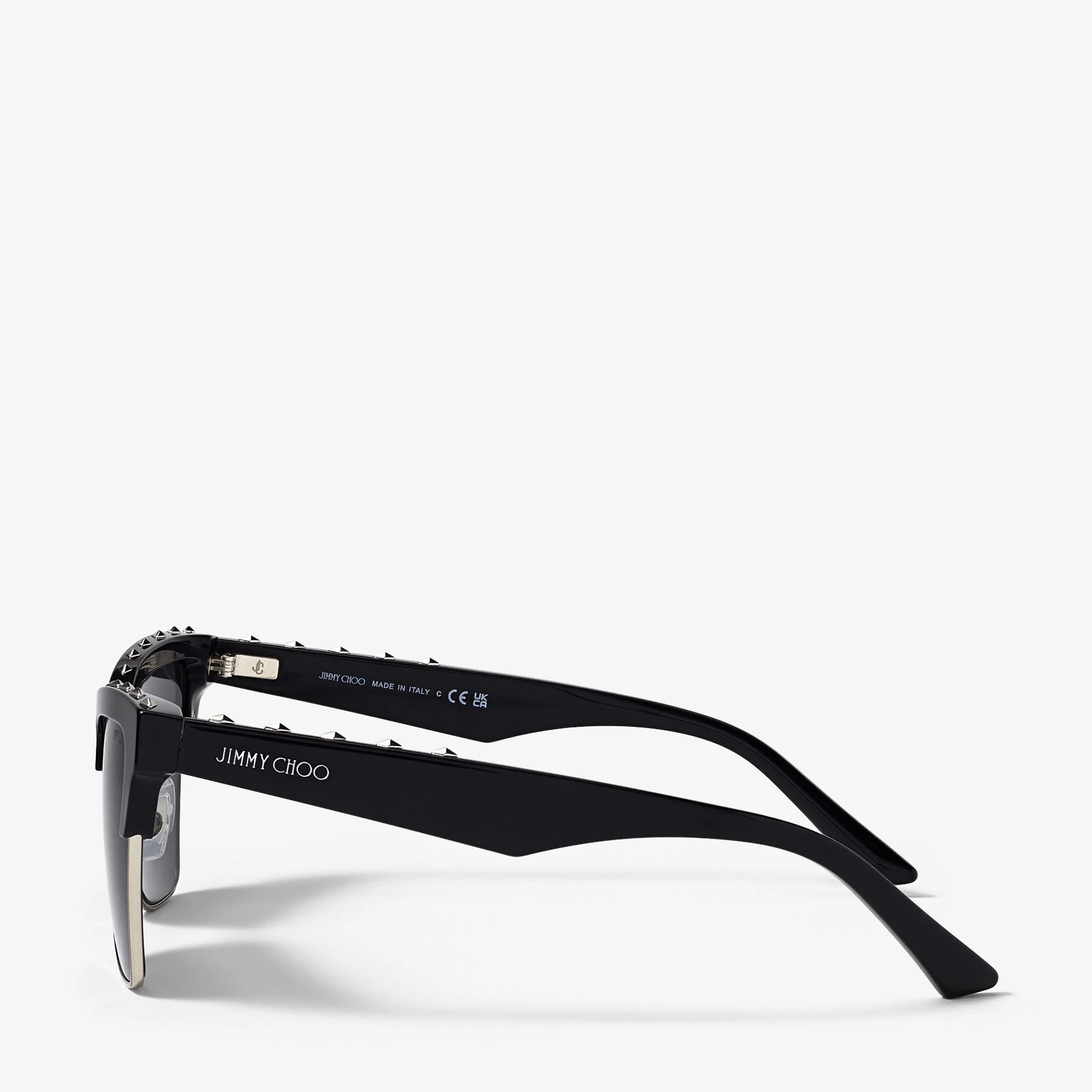 Maxime Black Butterfly Frame Sunglasses with Studs