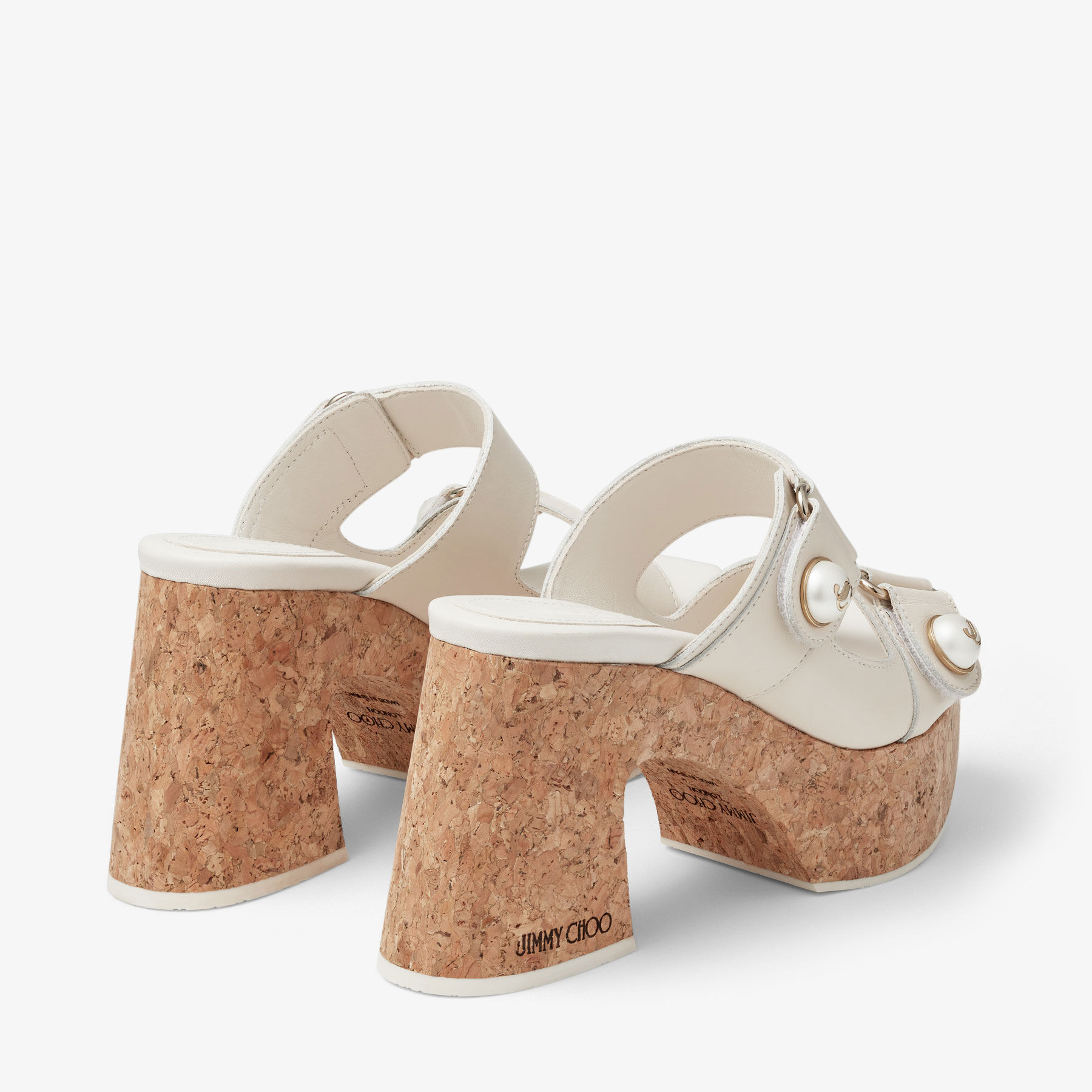 Fayence Wedge 95 Latte Leather Platform Wedge