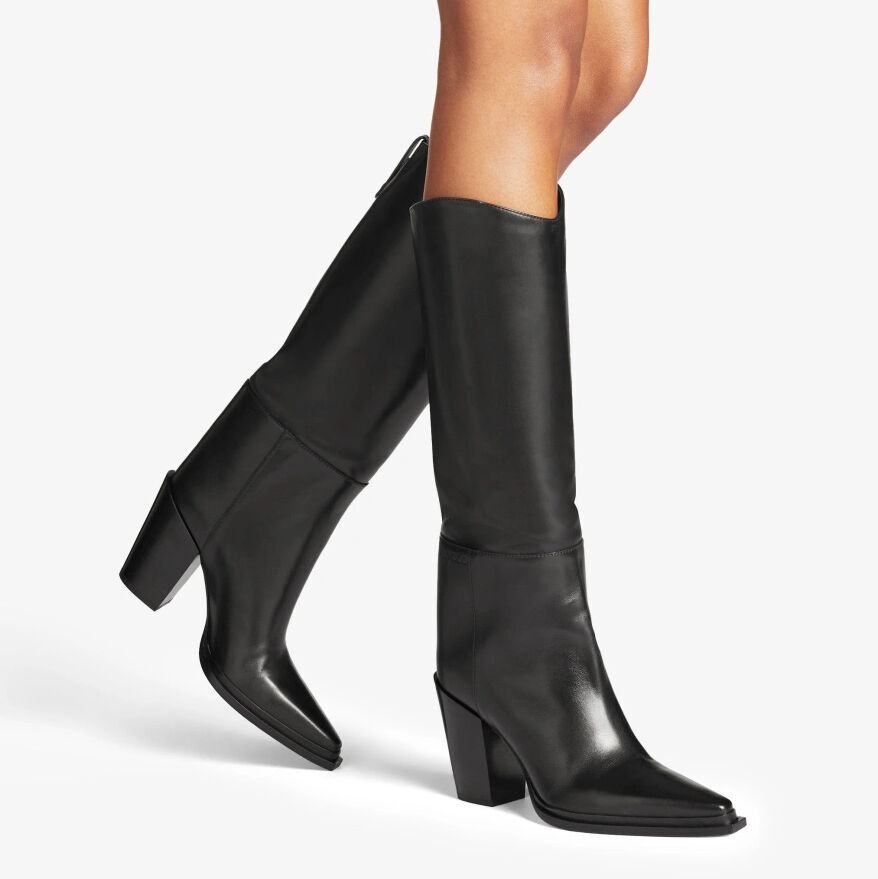 Cece 80 Black Soft Calf Leather Boots