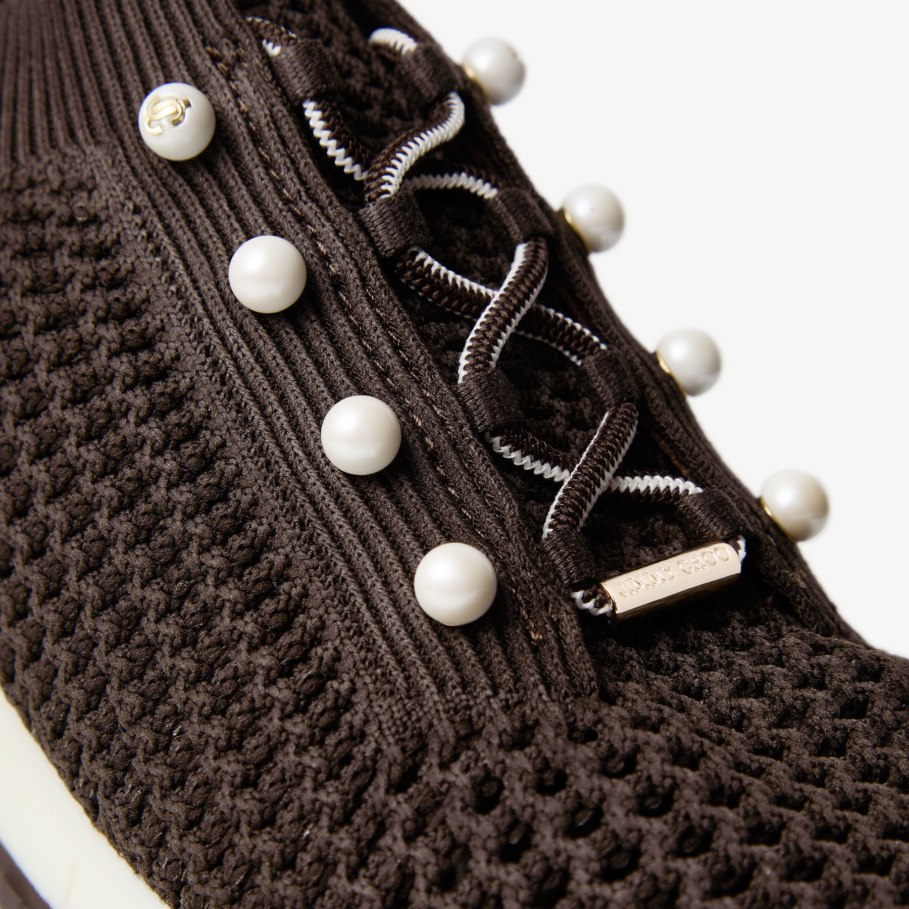 Veles Coffee Crochet Knit Trainers