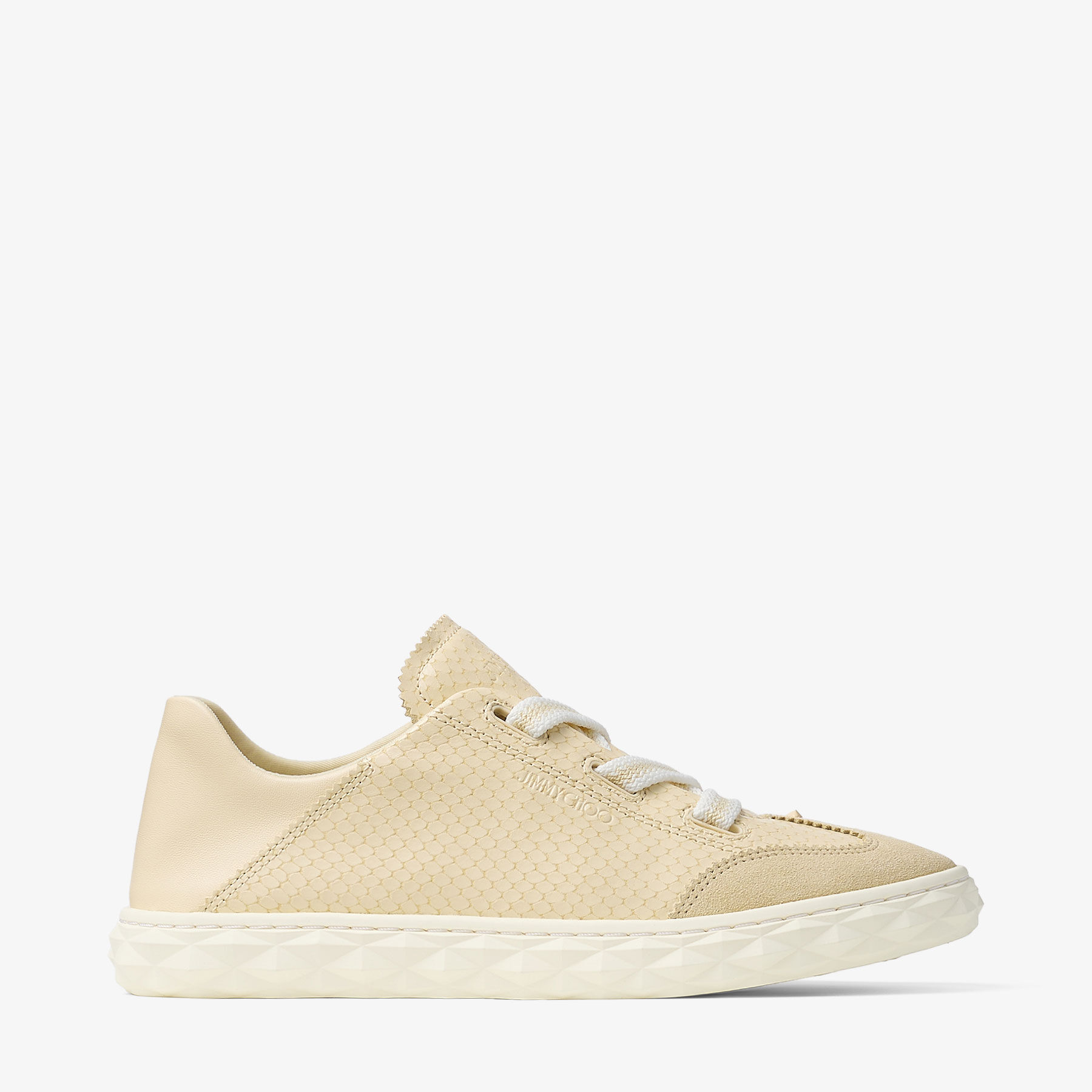 Diamond Light Flex F Yellow Buttermilk Elaphe Print Leather Trainers