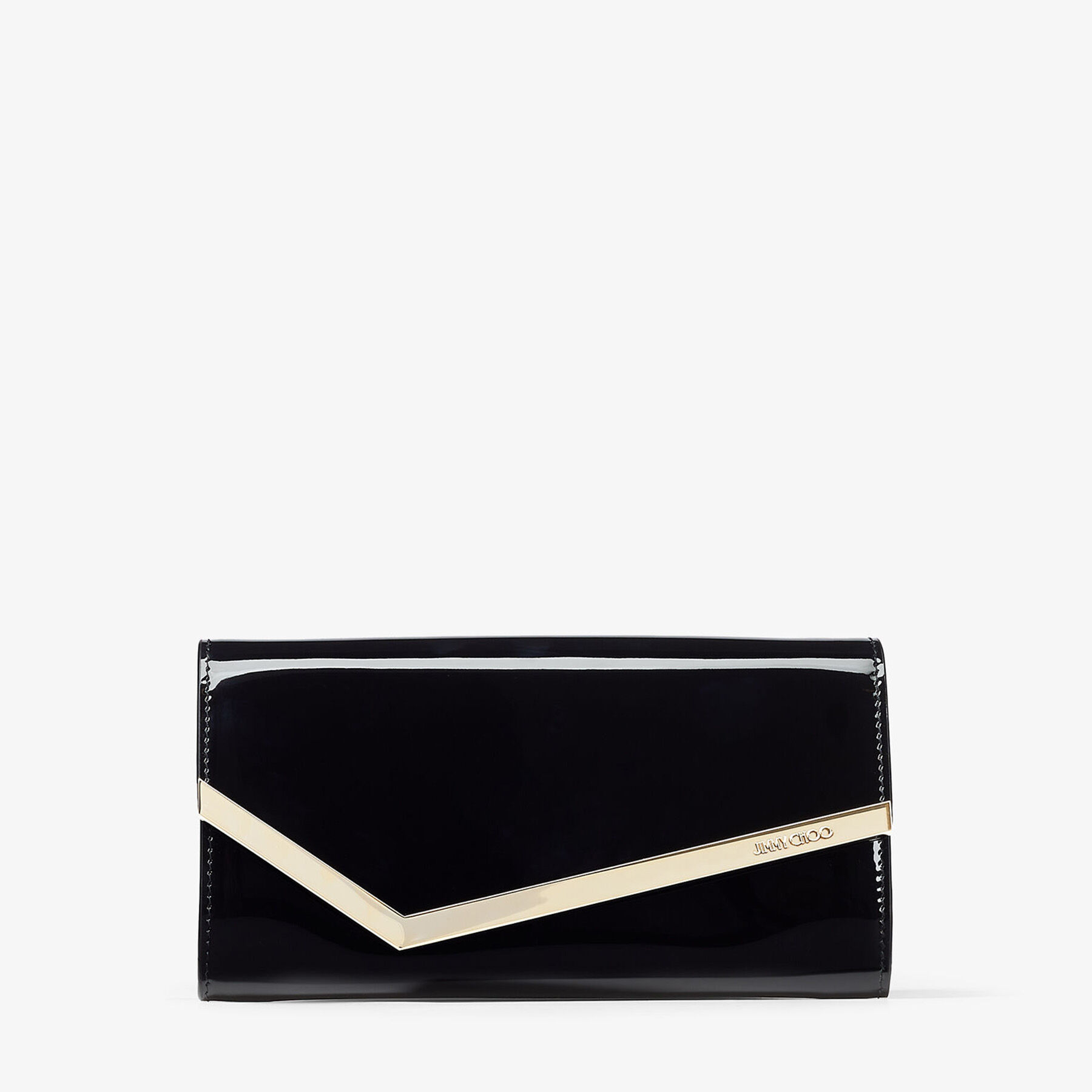 Emmie Black Patent Leather Clutch Bag