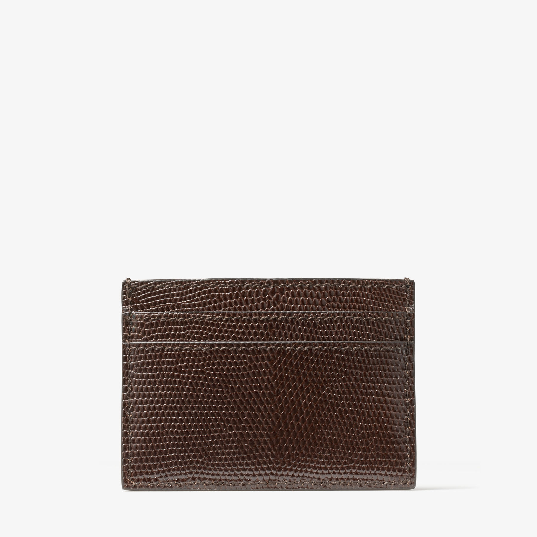 Umika Coffee Lizard Printed Leather Card Holder