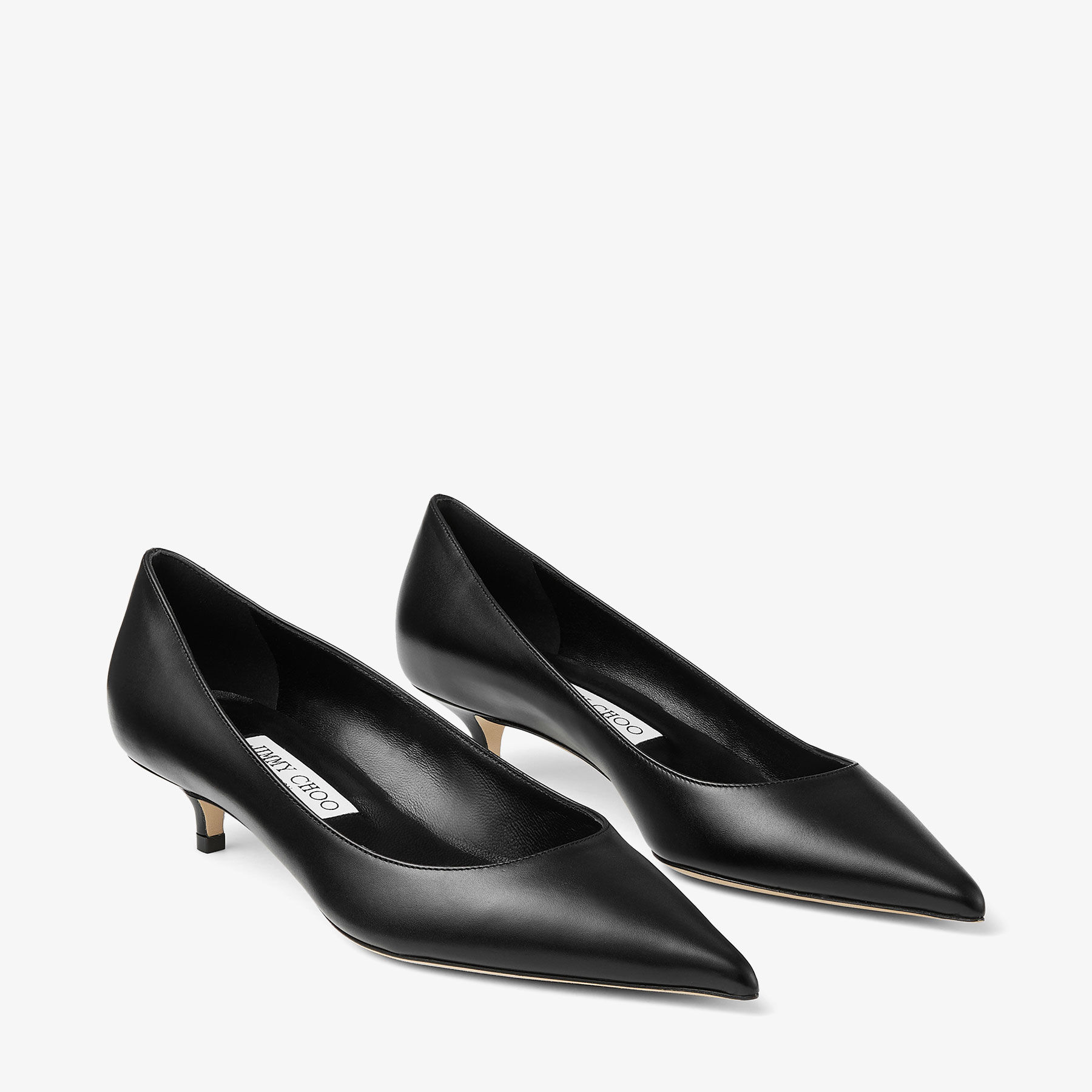 Amelia Black Calf Leather Pumps