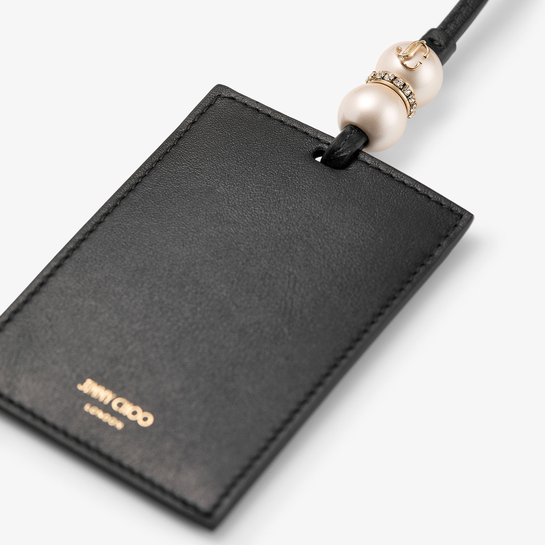 Cardholder With Spheres Black Leather Card Holder