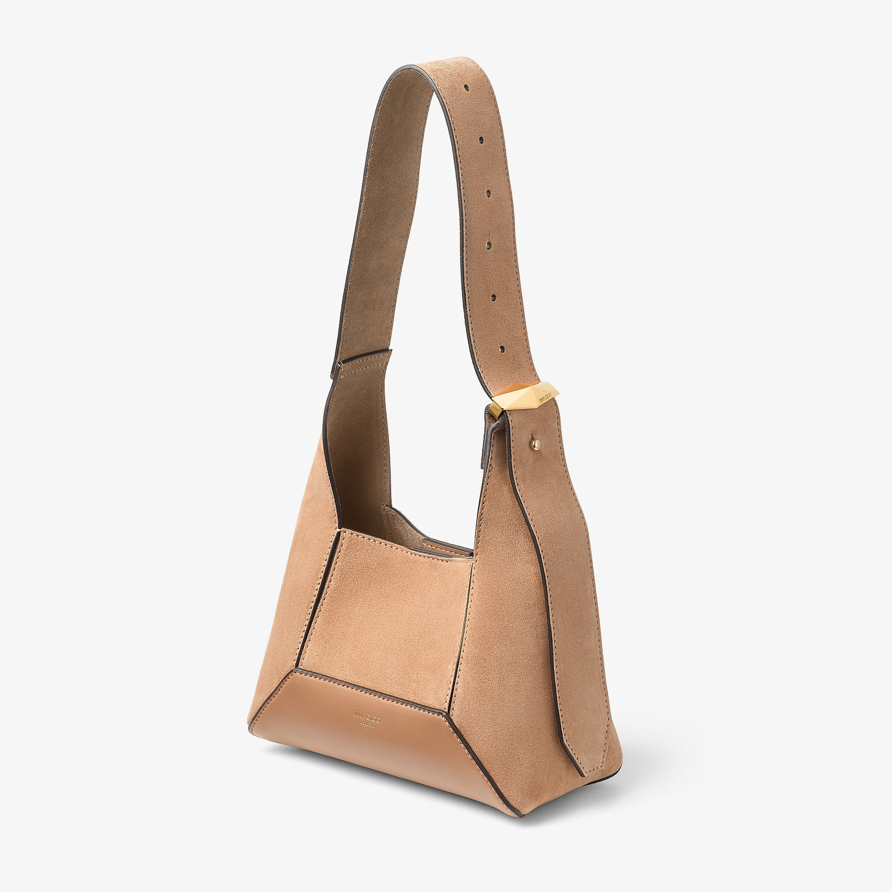 Diamond Hobo S Toffee Suede Shoulder Bag