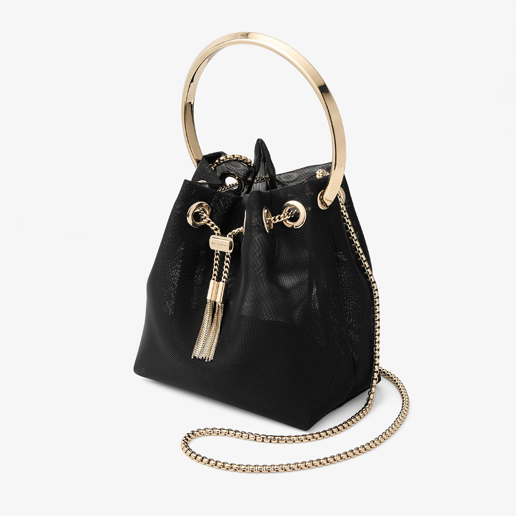 Bon Bon Black Mesh Bucket Bag