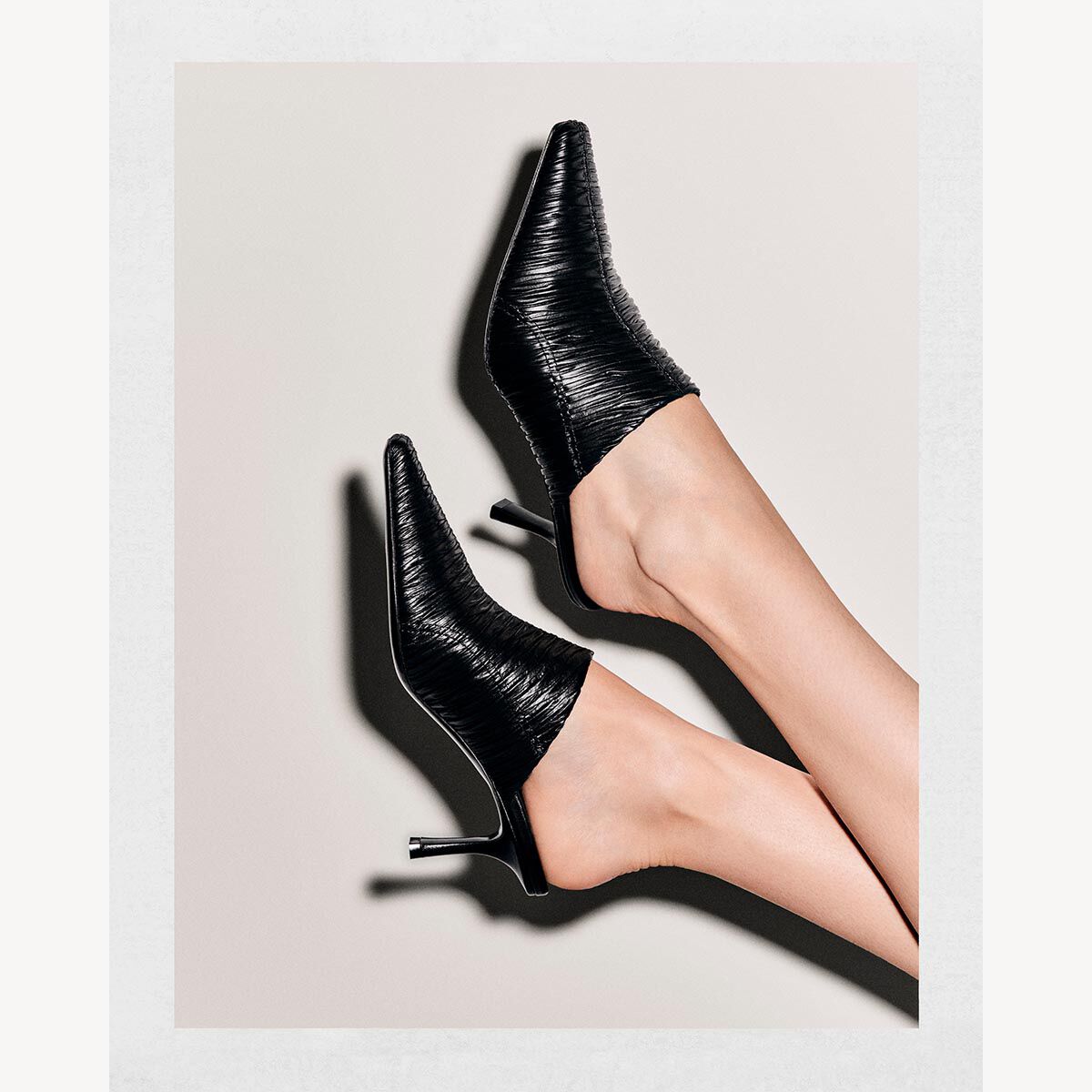 Lotta Mule 65 Black Leather Mules