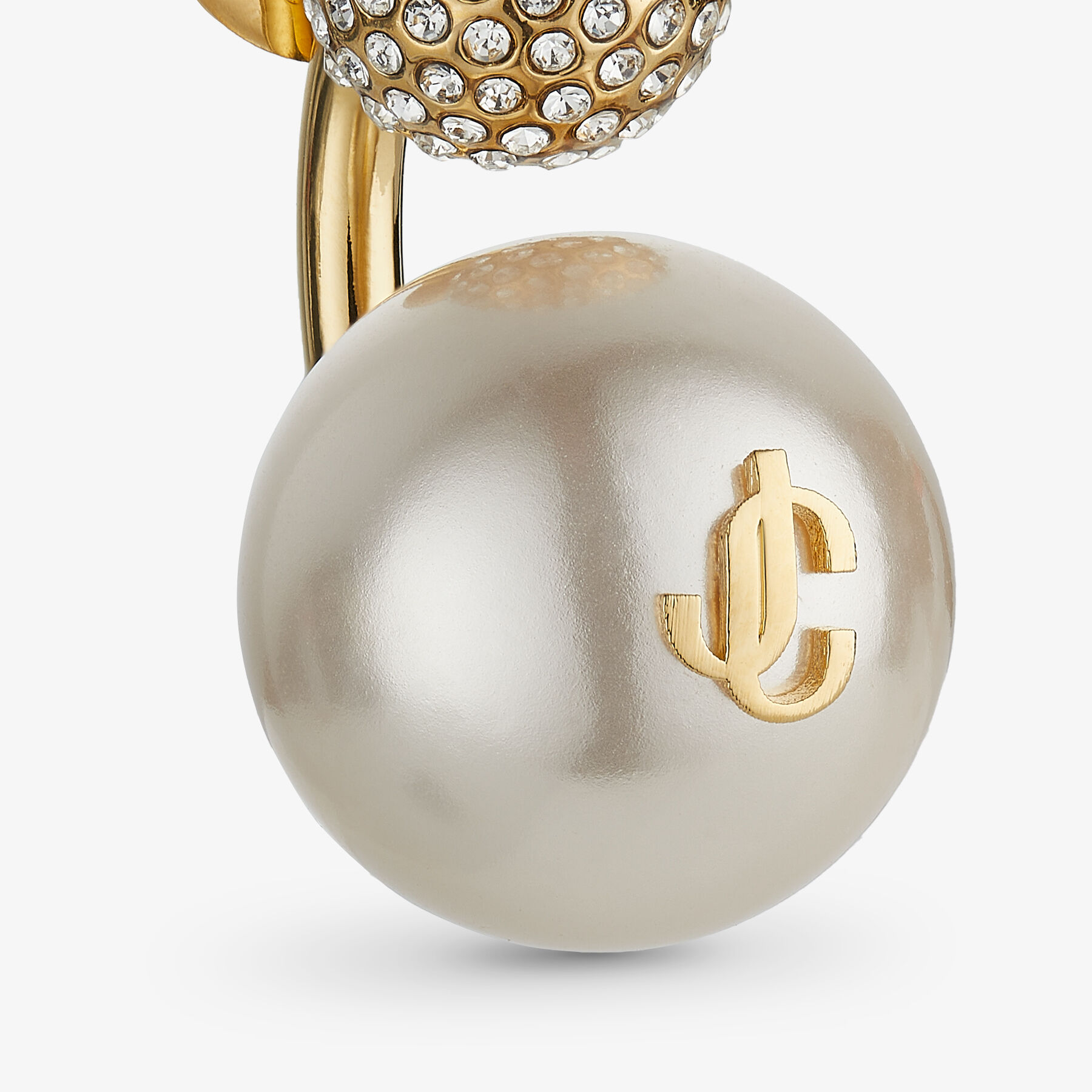 Auri Earring Gold-Finish Metal Pearl and Crystal Earrings