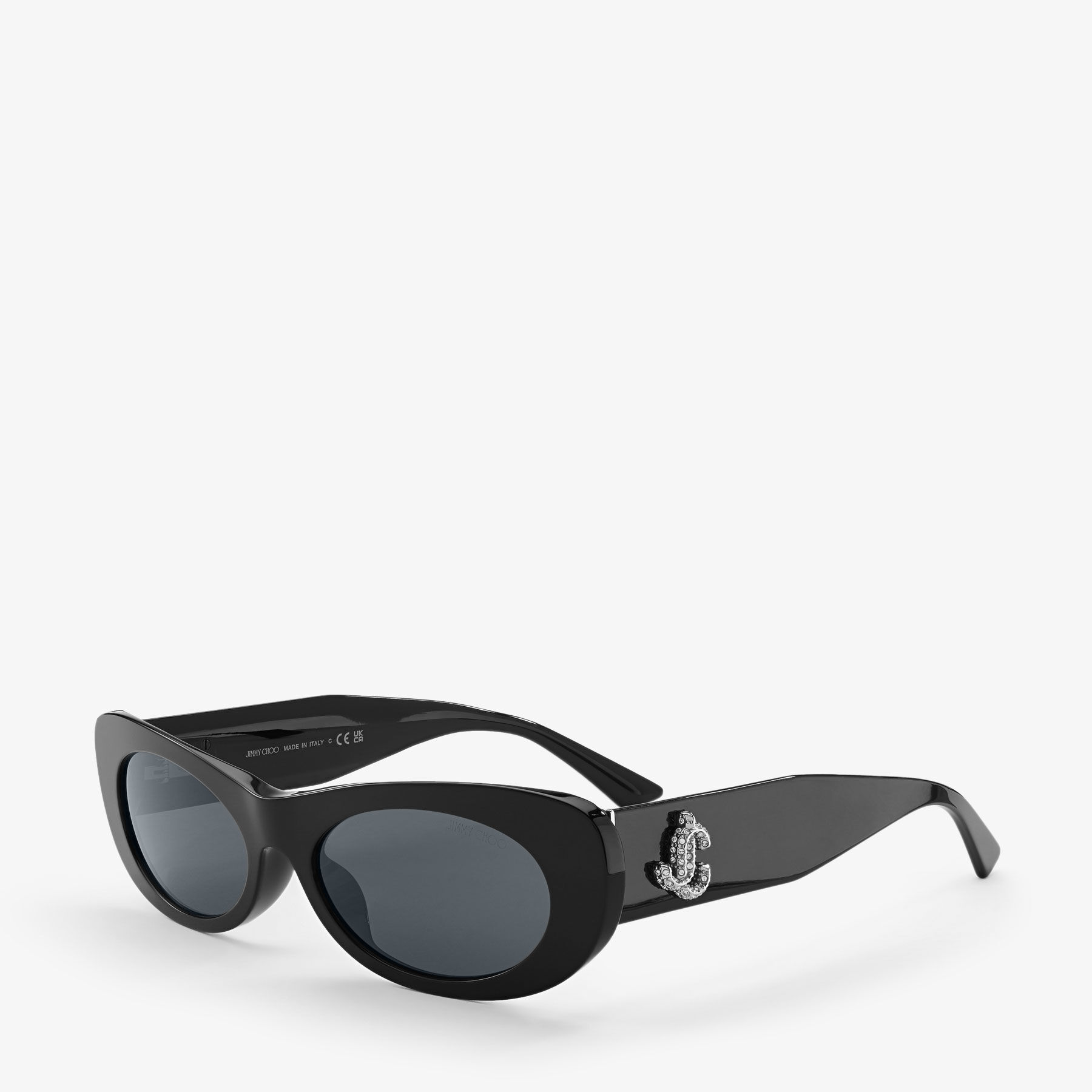 Danny Black Oval Sunglasses